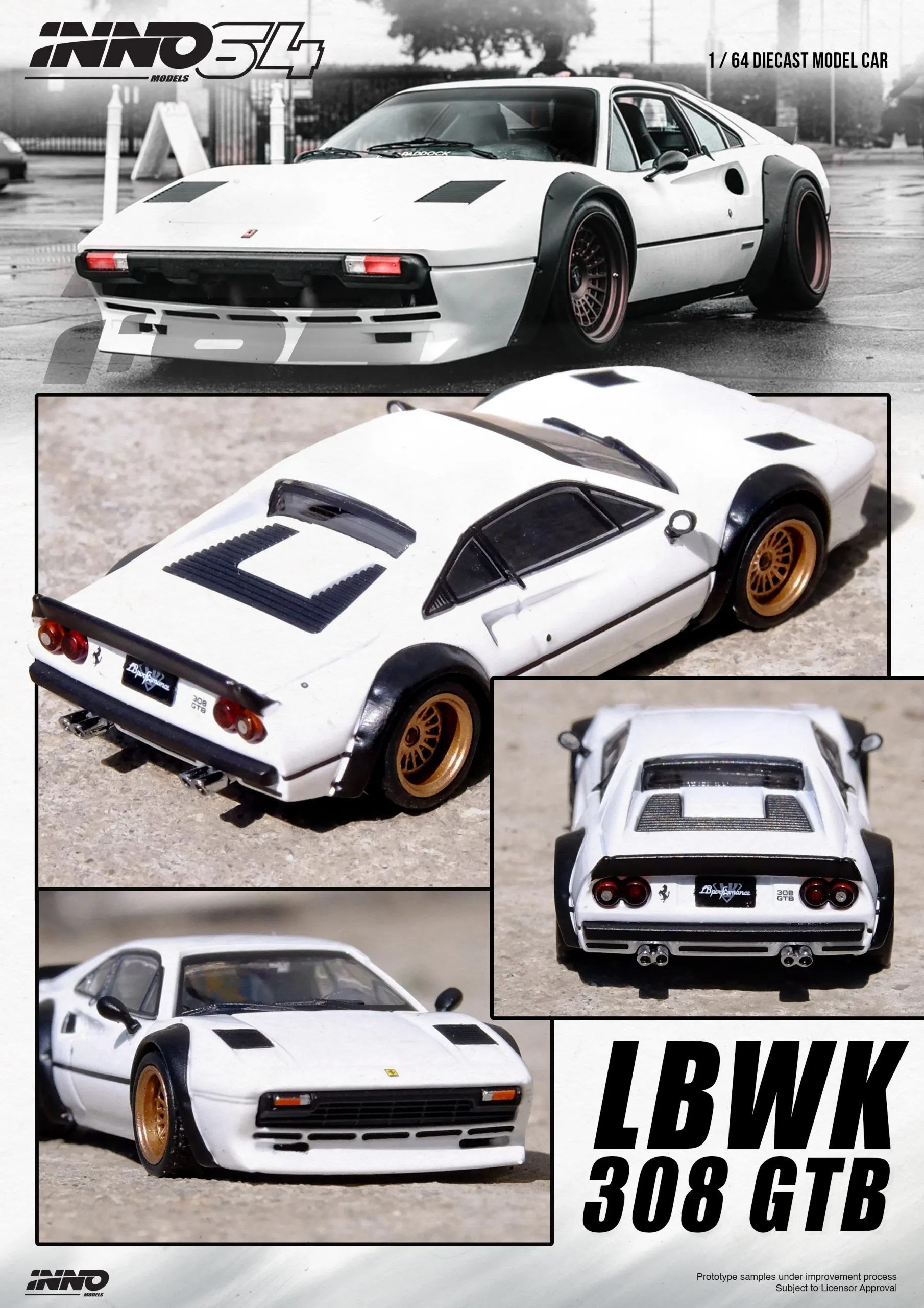 Inno64 1:64 Ferrari LBWK 308 GTB WHITE