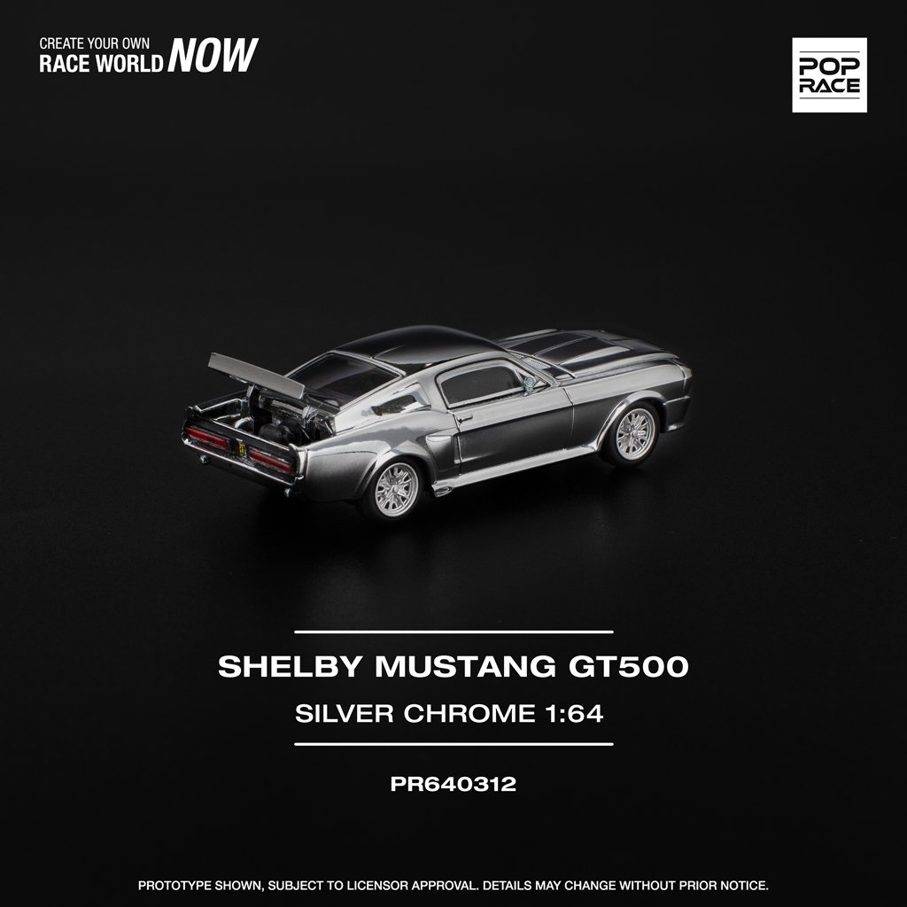 (Pre-order) Pop Race 1:64 Shelby Mustang GT500 Silver Chrome