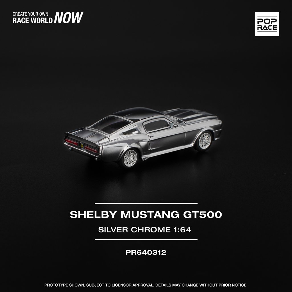 (Pre-order) Pop Race 1:64 Shelby Mustang GT500 Silver Chrome