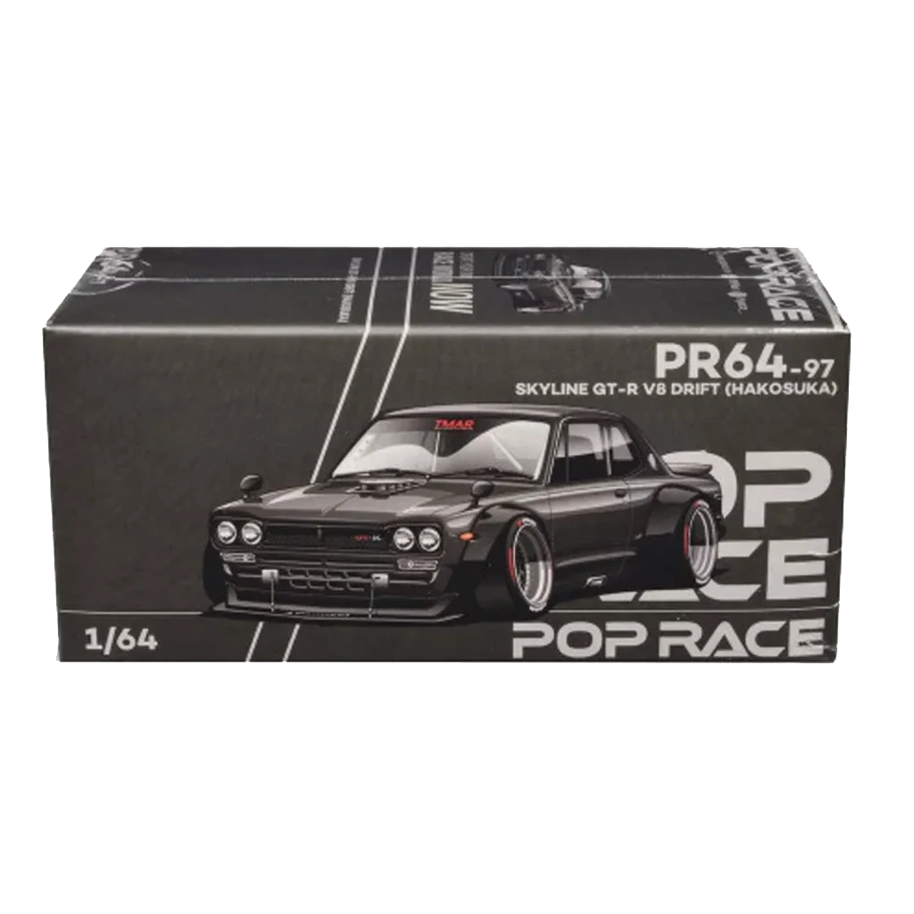 Pop Race 1:64 Nissan Skyline GT-R V8 Drift (Hakosuka) Dark Chrome
