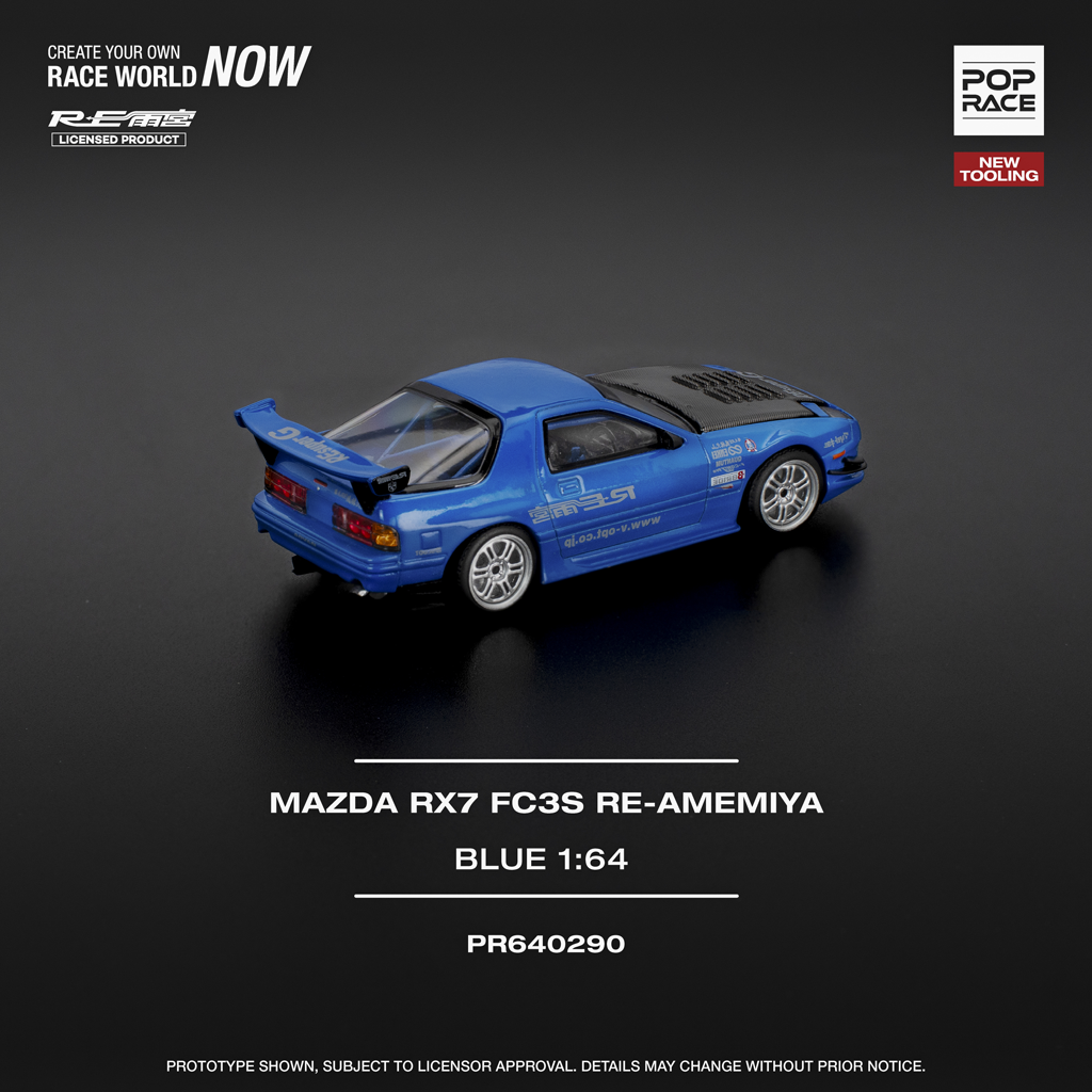 (Pre-order) Pop Race 1:64 Mazda RX-7 Re-Amemiya Blue
