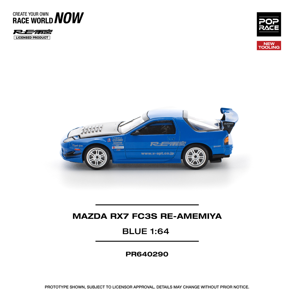 (Pre-order) Pop Race 1:64 Mazda RX-7 Re-Amemiya Blue