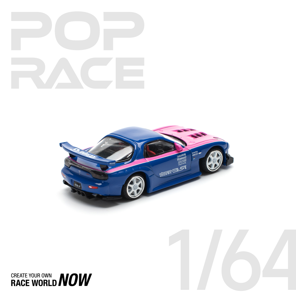 (Pre-order) Pop Race 1:64 Mazda RX7 Re-Amemiya Blue/Pink