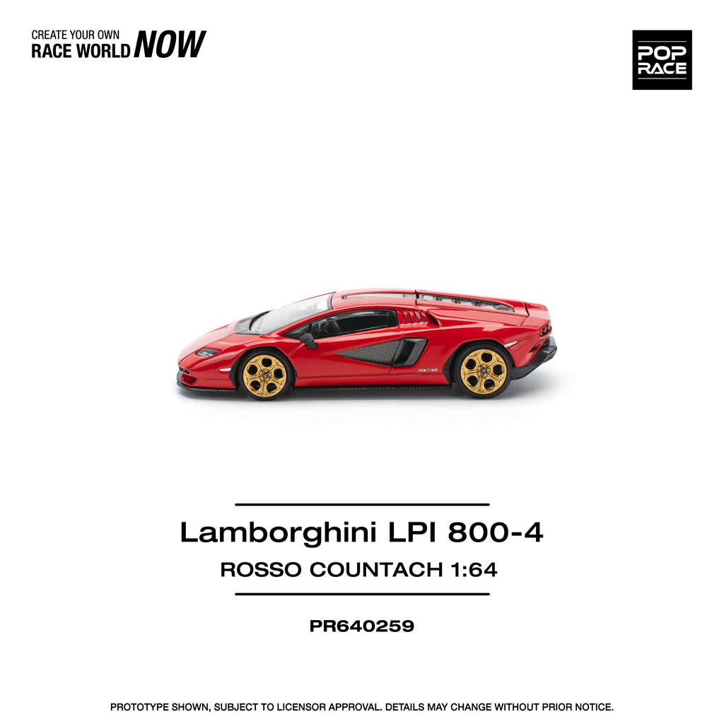 (Pre-order) Pop Race 1:64 Lamborghini Countach LPI-800 Rosso