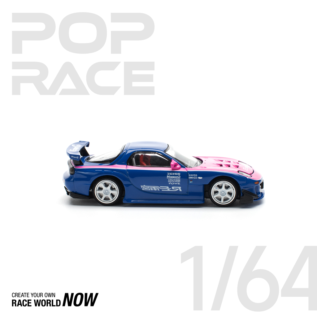 (Pre-order) Pop Race 1:64 Mazda RX7 Re-Amemiya Blue/Pink