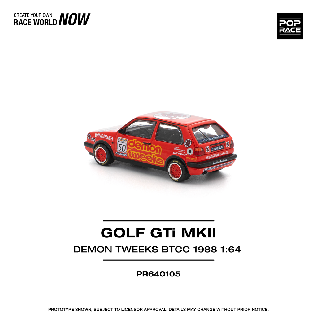 (Pre-order) Pop Race 1:64 Volkswagen Golf GTI MkII Team Demon Tweeks BTCC 1988