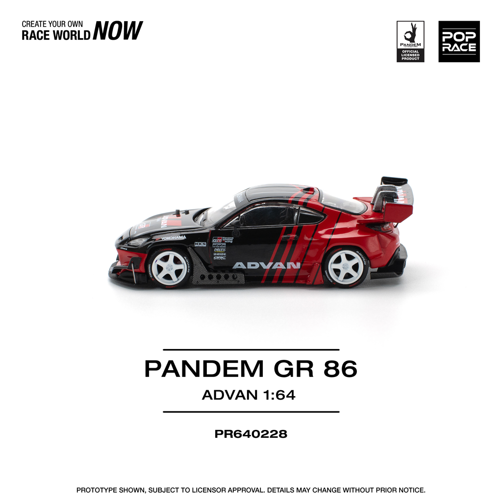 (Pre-order) Pop Race 1:64 Toyota GR86 Pandem ADVAN