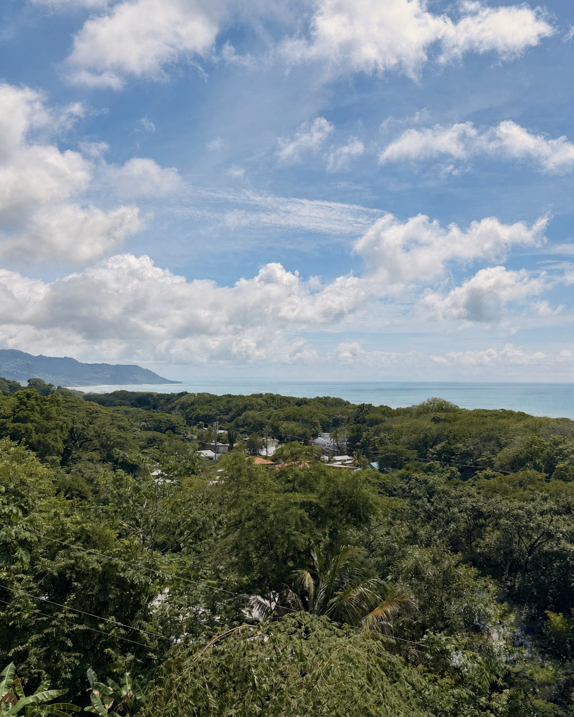 Ocean view over tropical forest in Santa Teresa, Costa Rica, near VISTA NALU