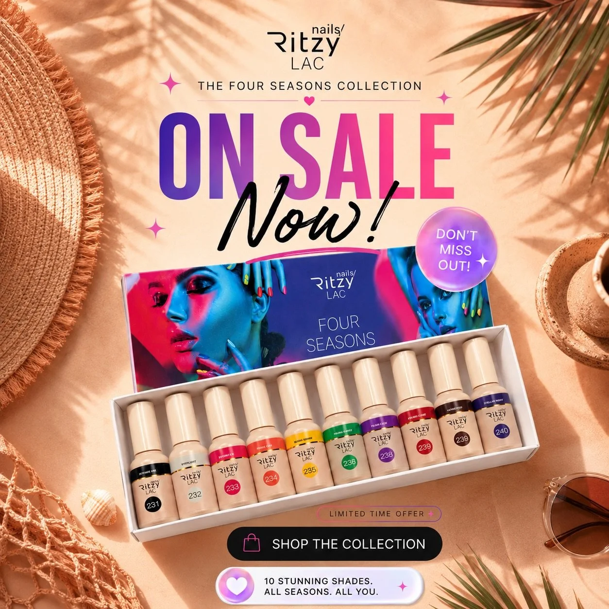 Four Seasons collection is ON OFFER 🔥

Collection actual all year round. 
Don&rsquo;t miss out, limited availability 

🔗beautyswallow.co.uk

#ritzyuk #gelpolish #uknails #nailsupplies #gelnails