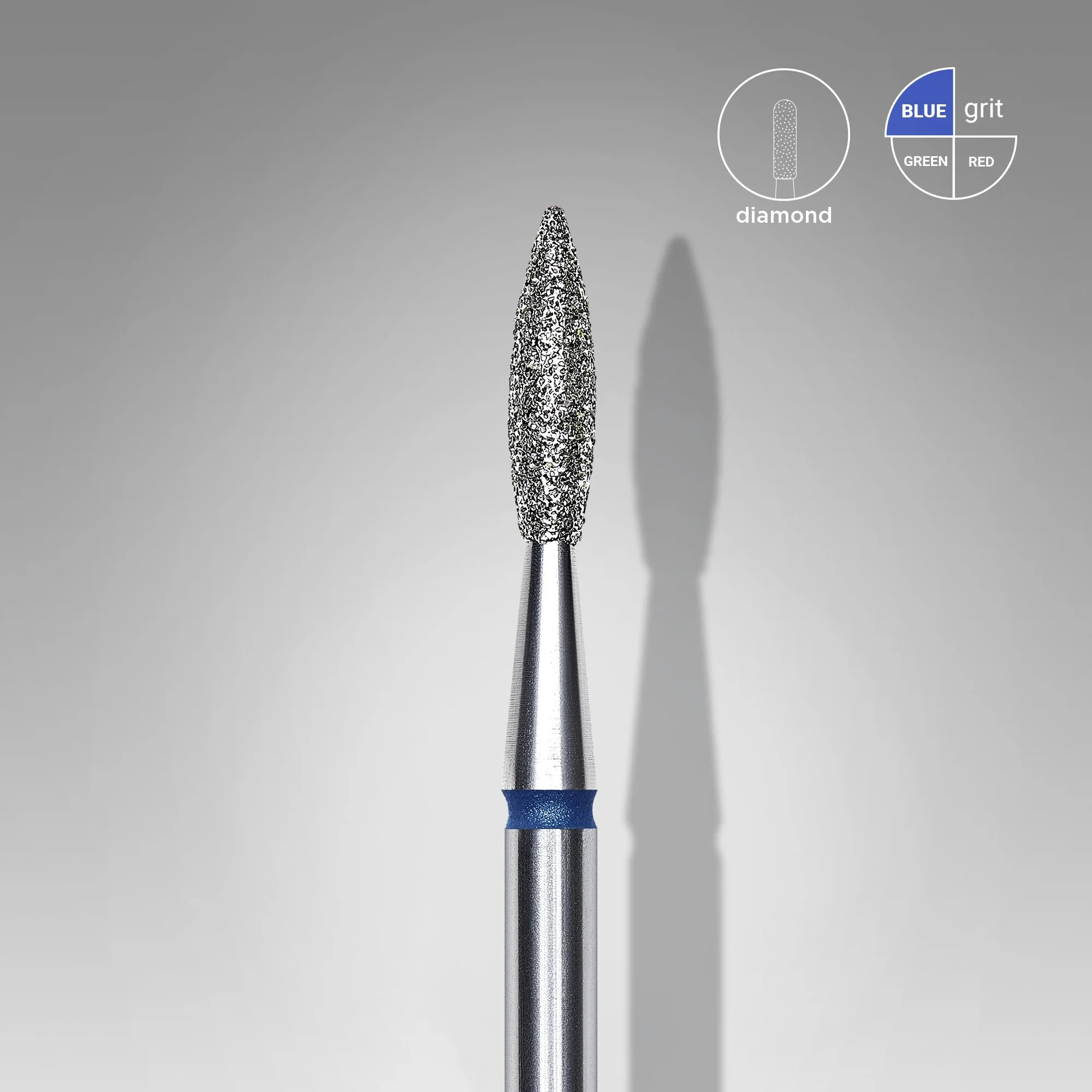 STALEKS EXPERT Diamond nail drill bit pointed flame blue