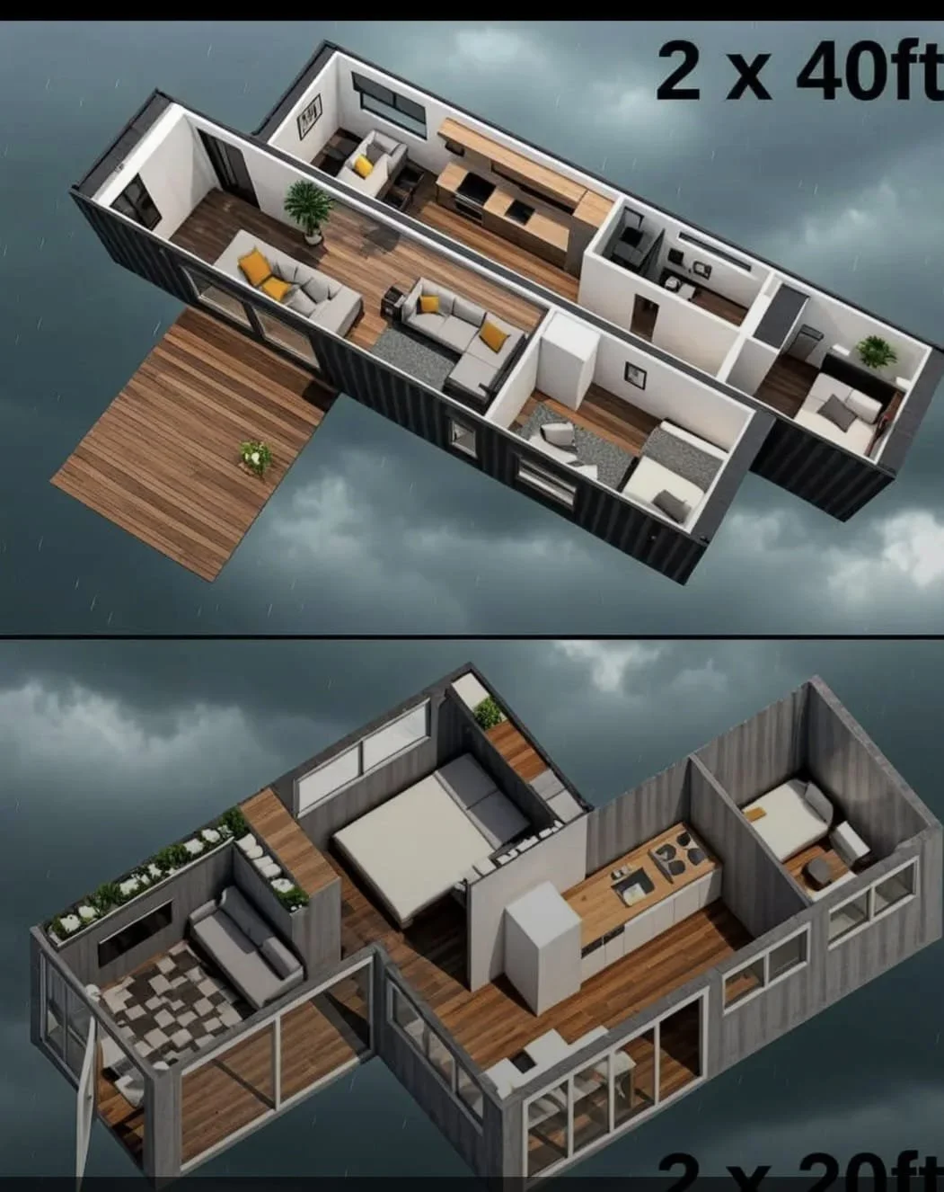 Container home living room lounge