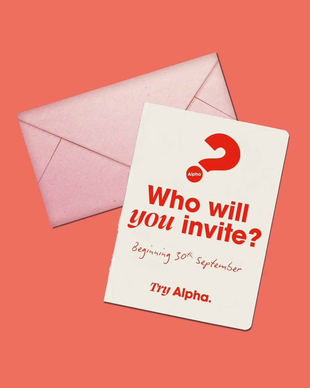 Alpha is starting soon &mdash; who will you invite?

Take a moment to pray about it. Who&rsquo;s on your heart?

This is a chance to explore the Christian faith in a relaxed, pressure-free space &mdash; just real conversations, honest questions, and 