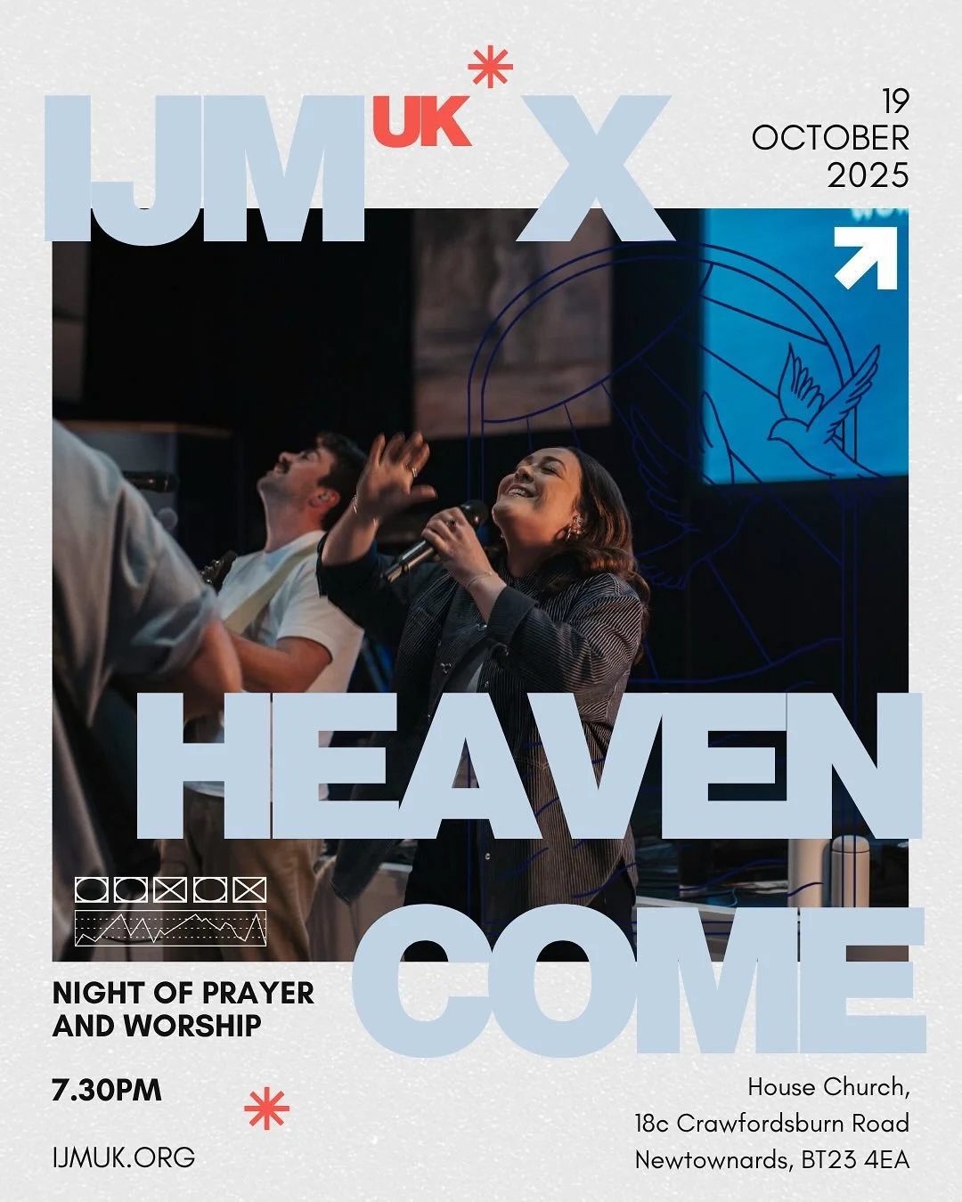 You&rsquo;re invited!
Join us for a special Heaven Come evening with IJM UK &mdash; a powerful time of prayer and worship as we lift our voices for justice and freedom.

International Justice Mission works to end modern slavery, violence and exploita