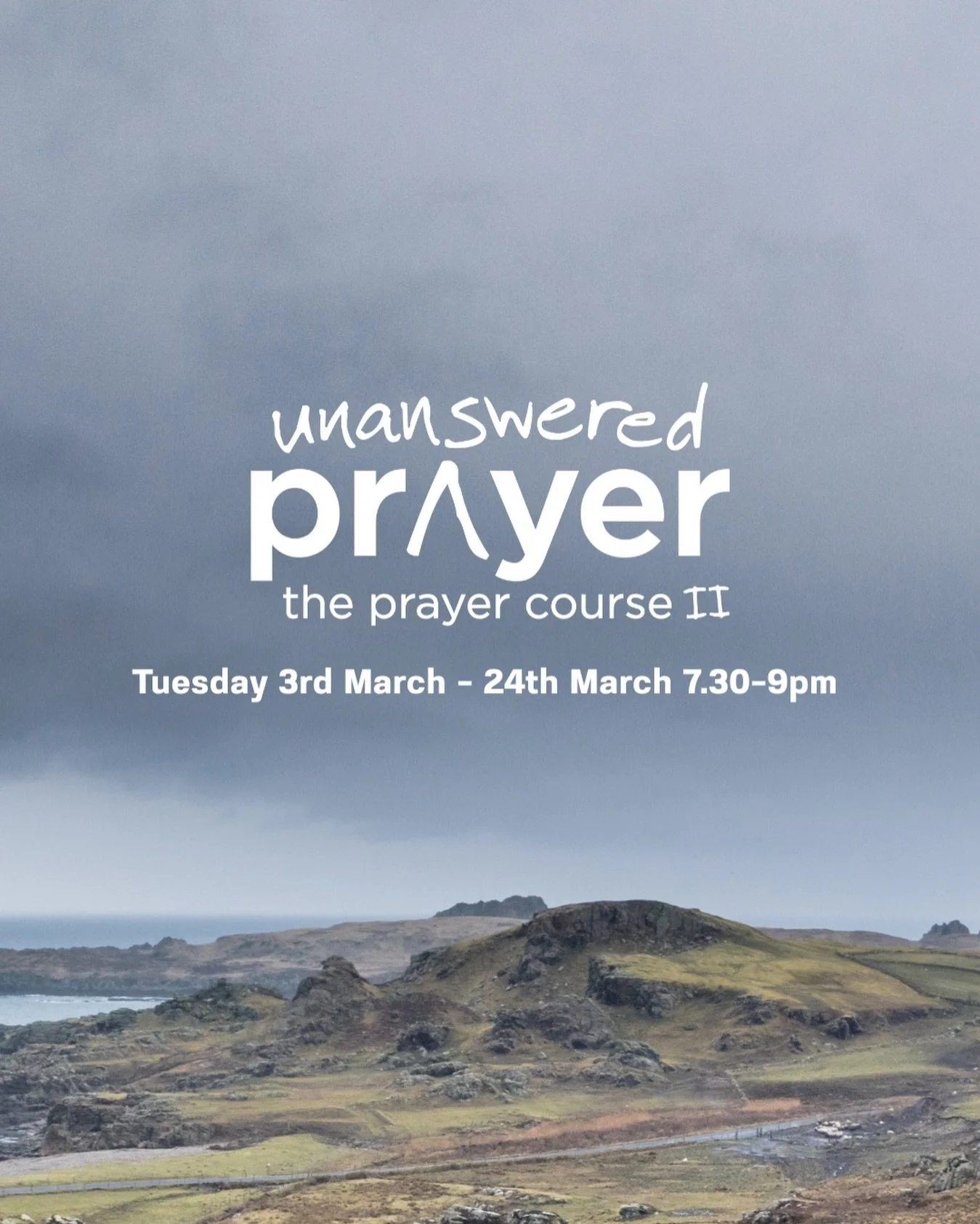 Unanswered Prayer Course

Beginning Tuesday 3rd March and running until 24th March, from 7:30pm&ndash;9:00pm, we will be wrestling with the theme of unanswered prayer &mdash; as a part of our year of prayer, to build a house of prayer, to become a pe