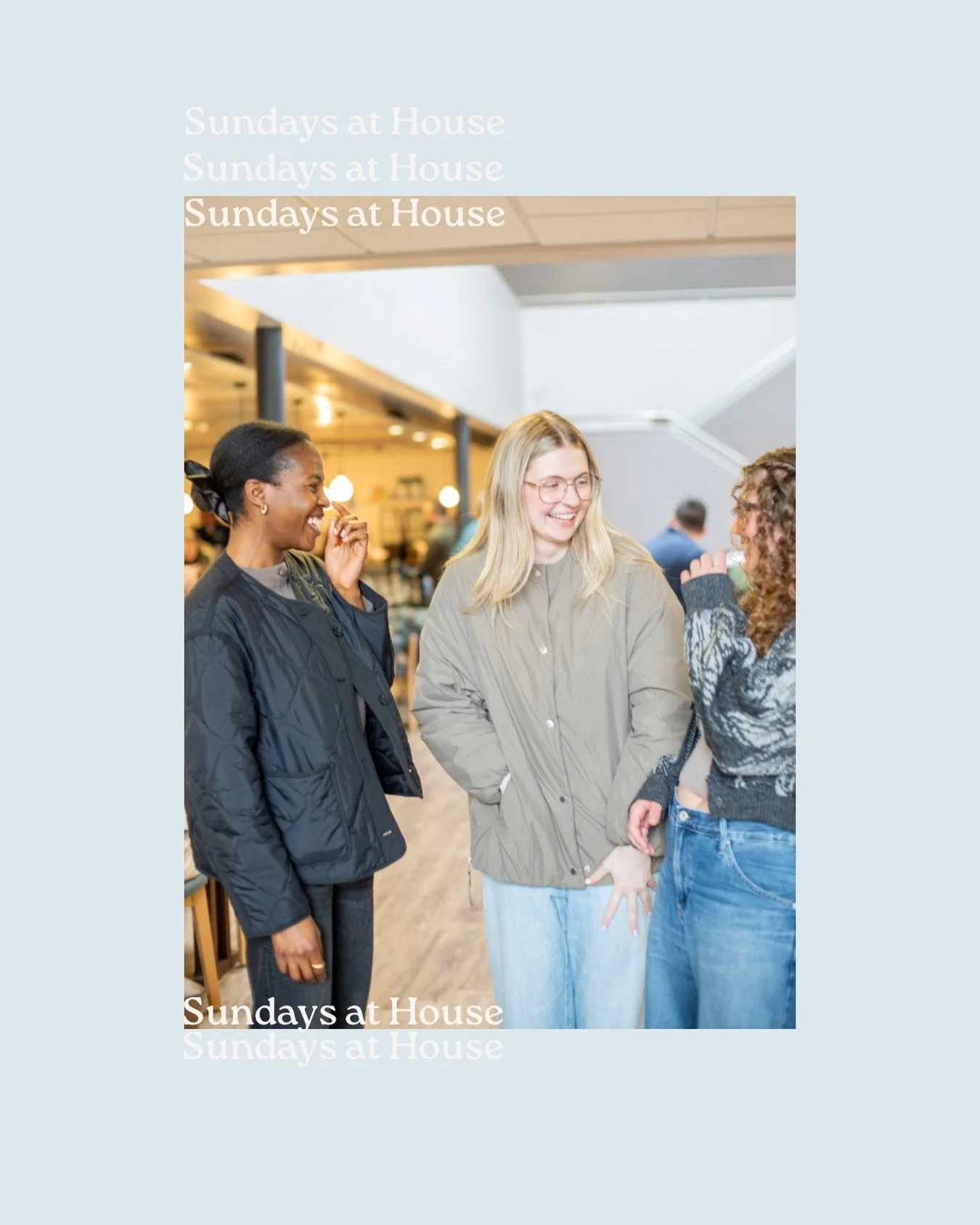 Sundays at House.

We&rsquo;d love to see you at House Church tomorrow morning!

🕥 we gather together at 10:30am
☕ Doors open from 10am &mdash; come early for a cuppa and some community (and we&rsquo;ve got tea &amp; coffee after the service too!)


