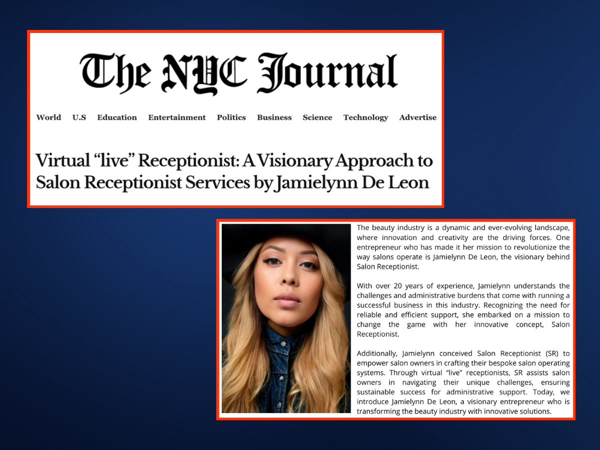 A Visionary Approach to Salon Receptionist Services by Jamielynn de Leon