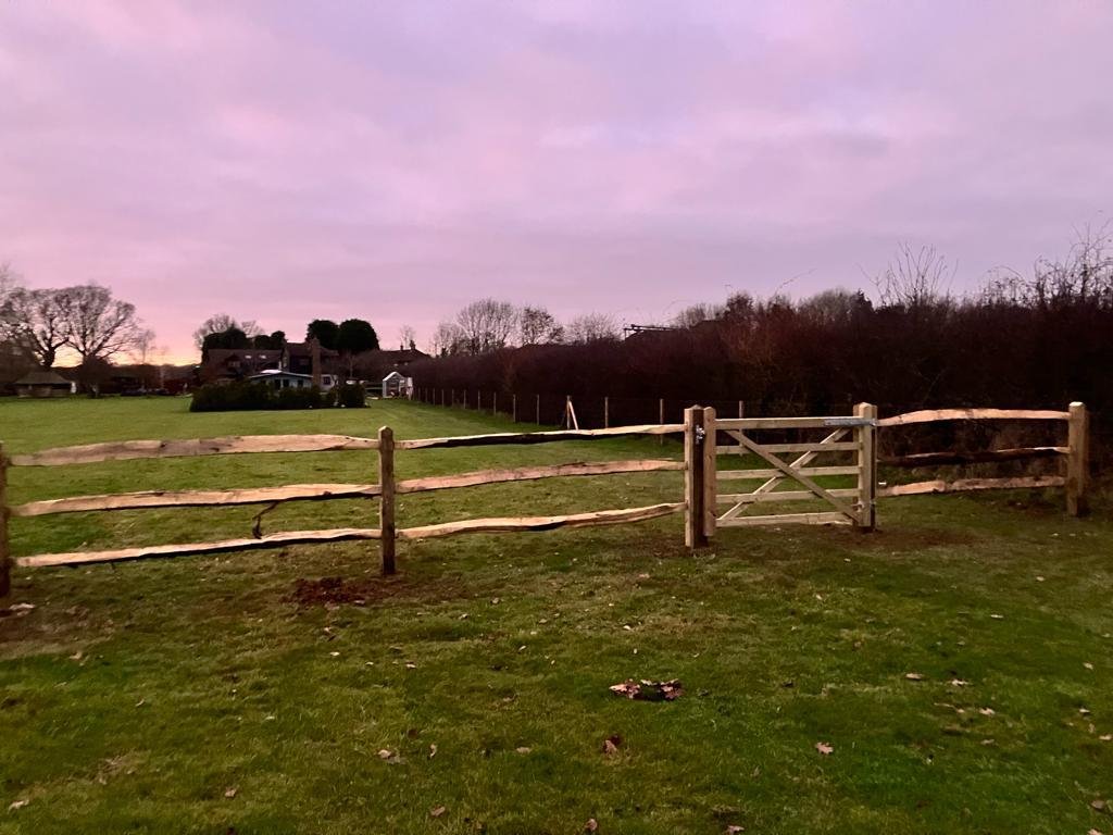 Post and Rail With Three Rail with Five Bar Gate