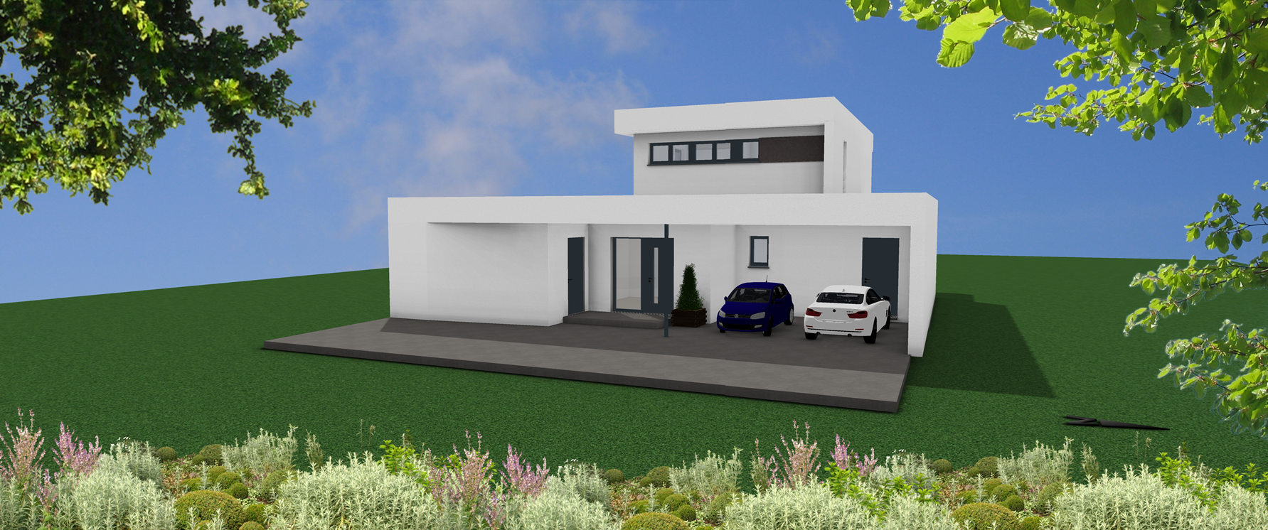 Planung modernes Einfamilienhaus mit Garage GRIFFNER Thomas Brunnbauer