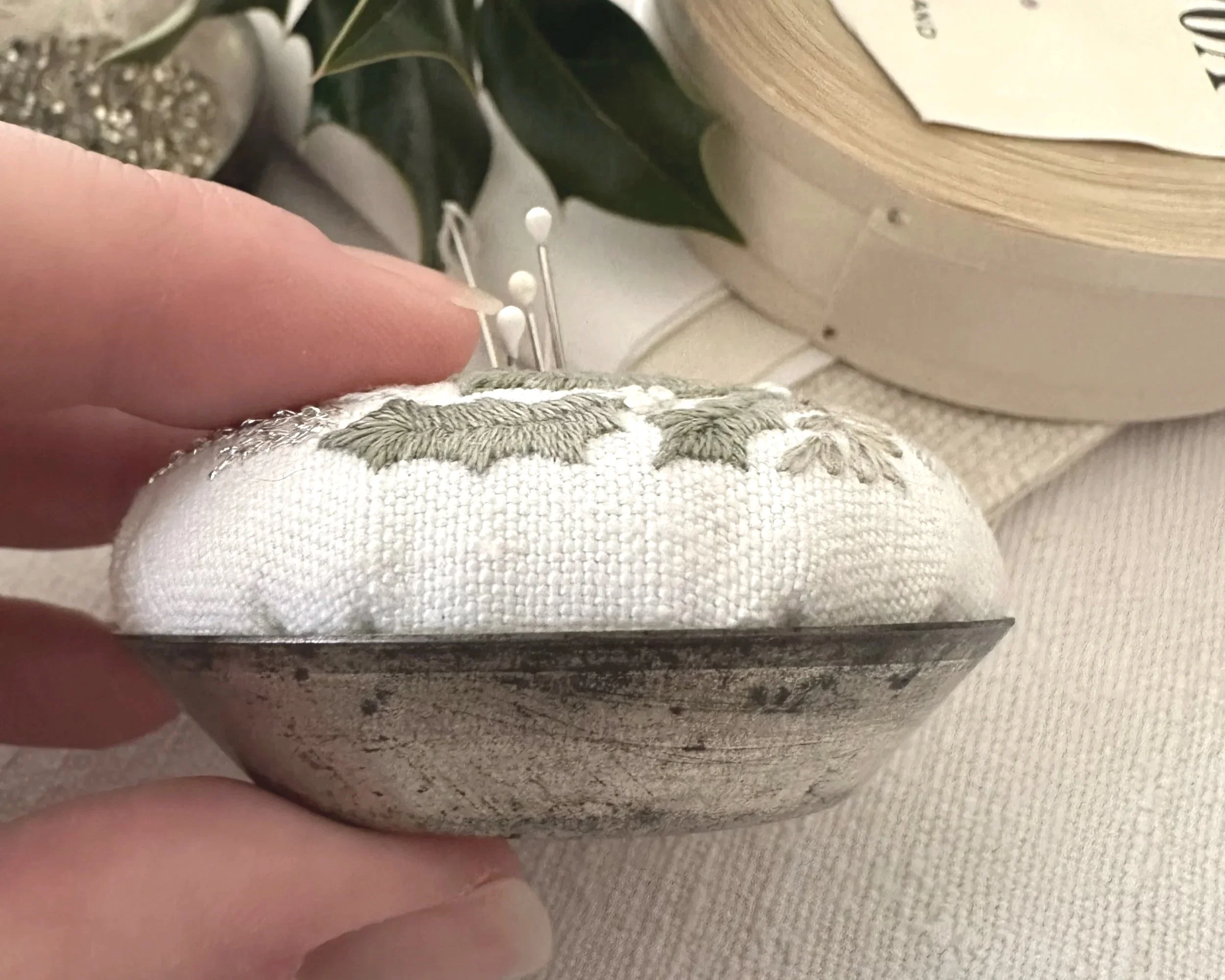 Winter Wreath Pincushion Embroidery Kit from What Florence Did Next