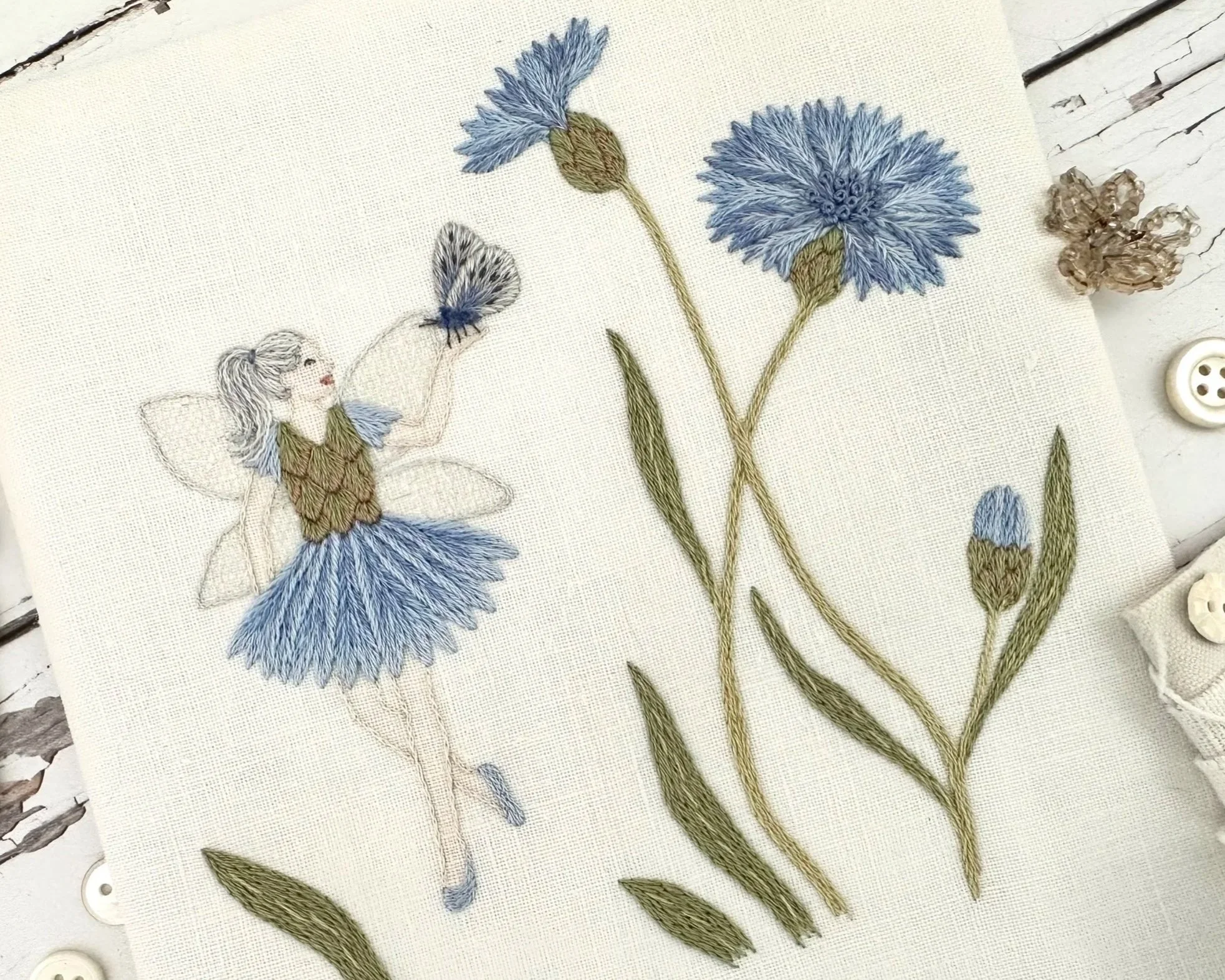 The Cornflower Fairy Embroidery Kit from What Florence Did Next
