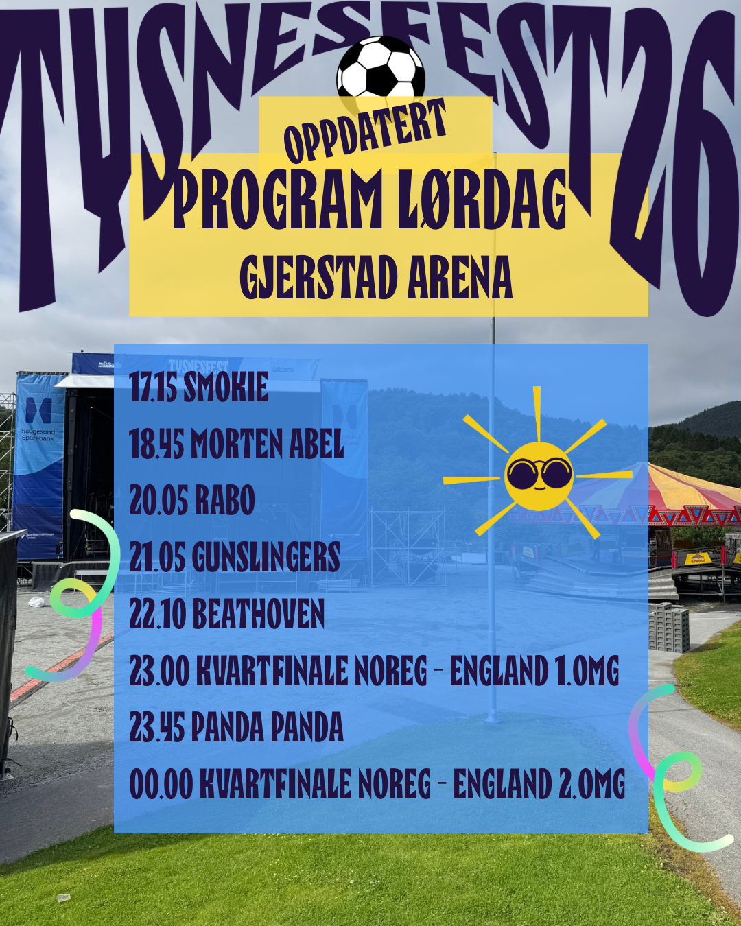 Oppdatert laurdagsprogram