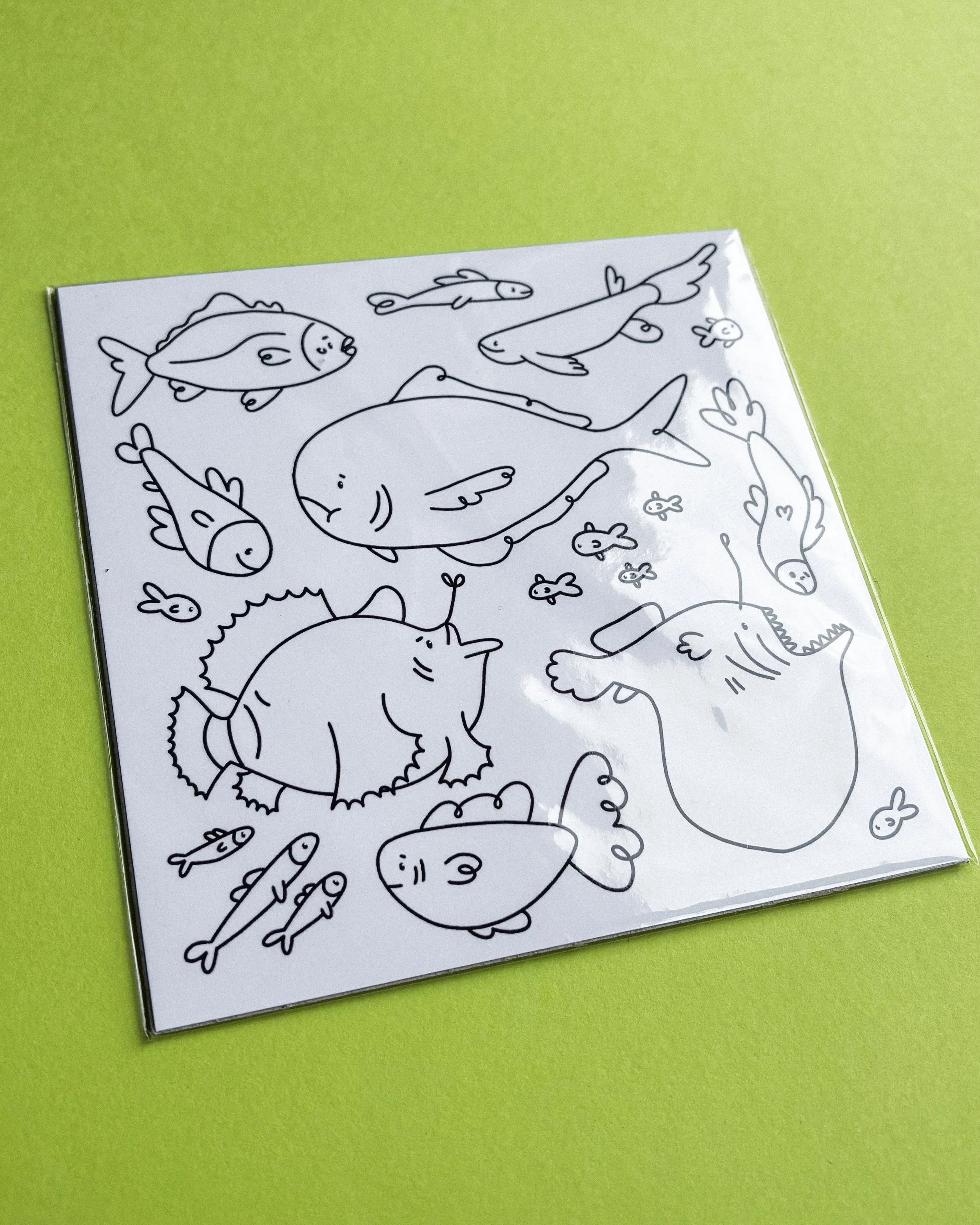 All the Fishies, Square Black and white print