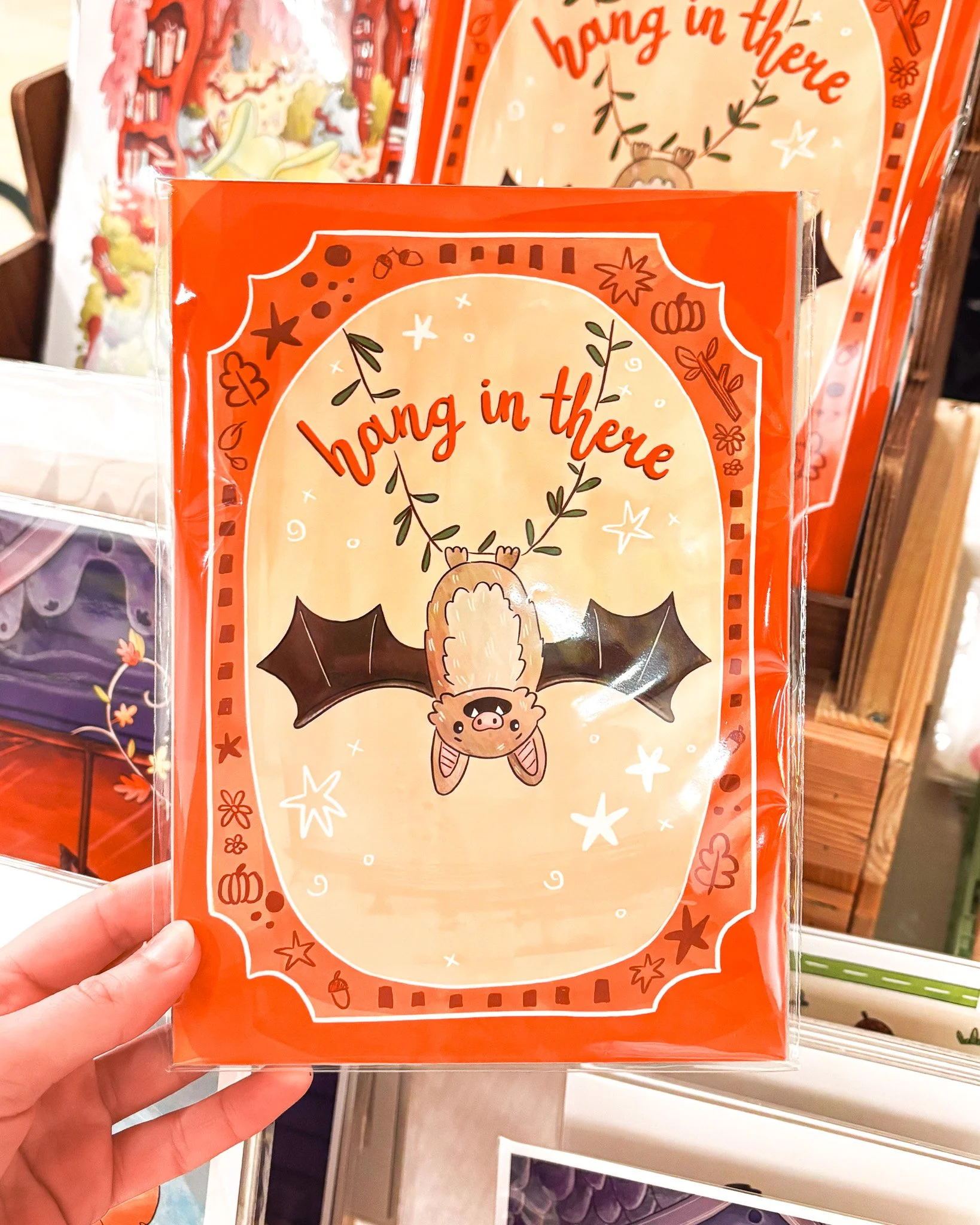 Hang in there, Bat Art Print