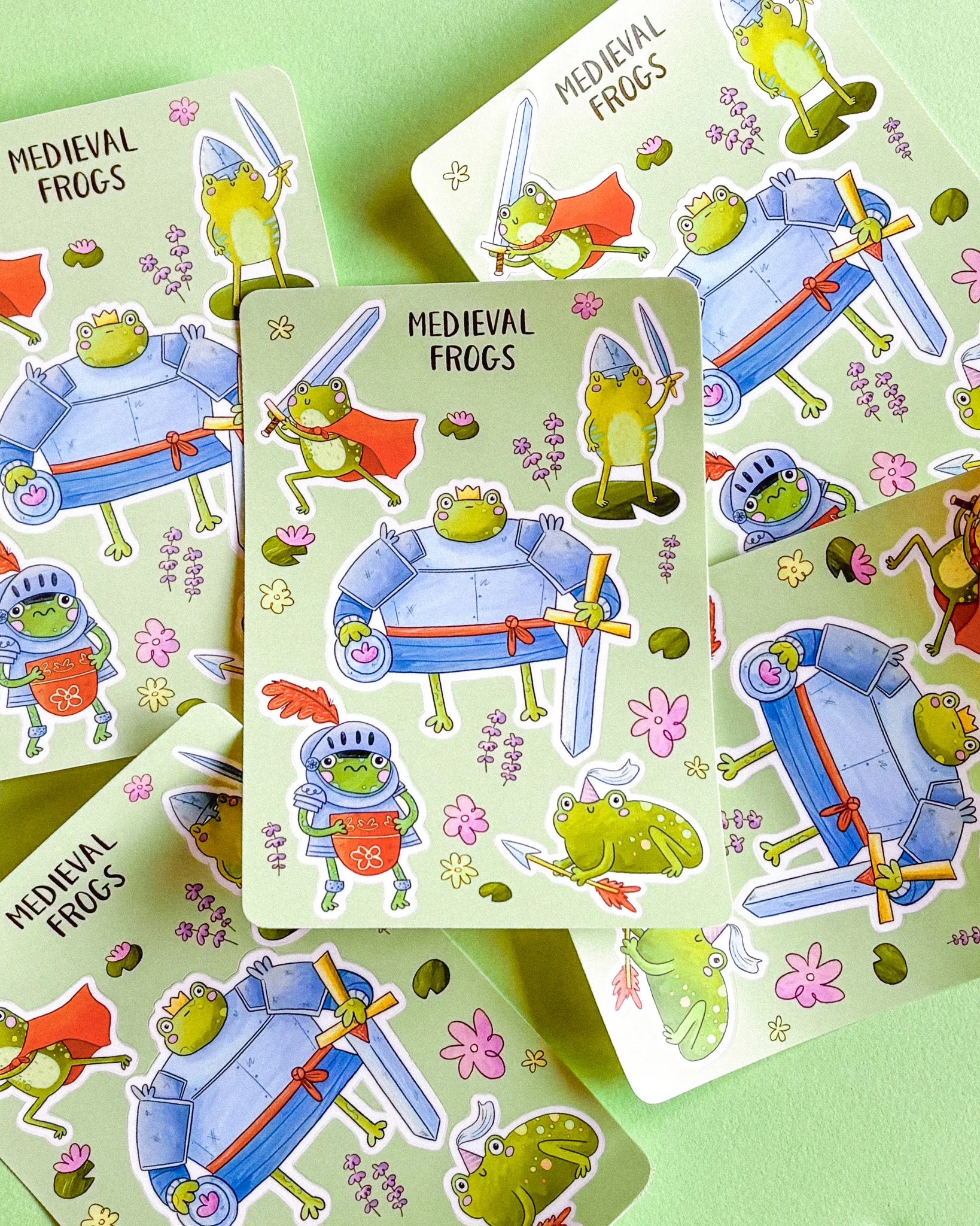 Medieval Frogs Sticker Sheet