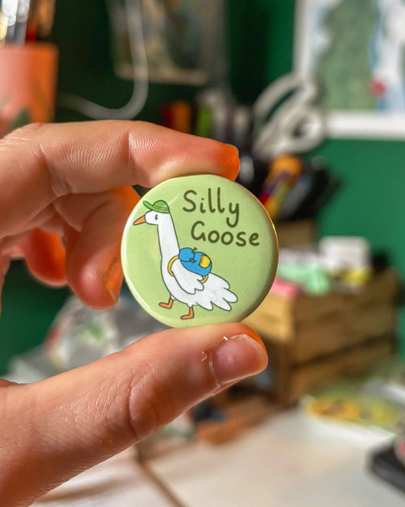 Green Silly Goose Badge