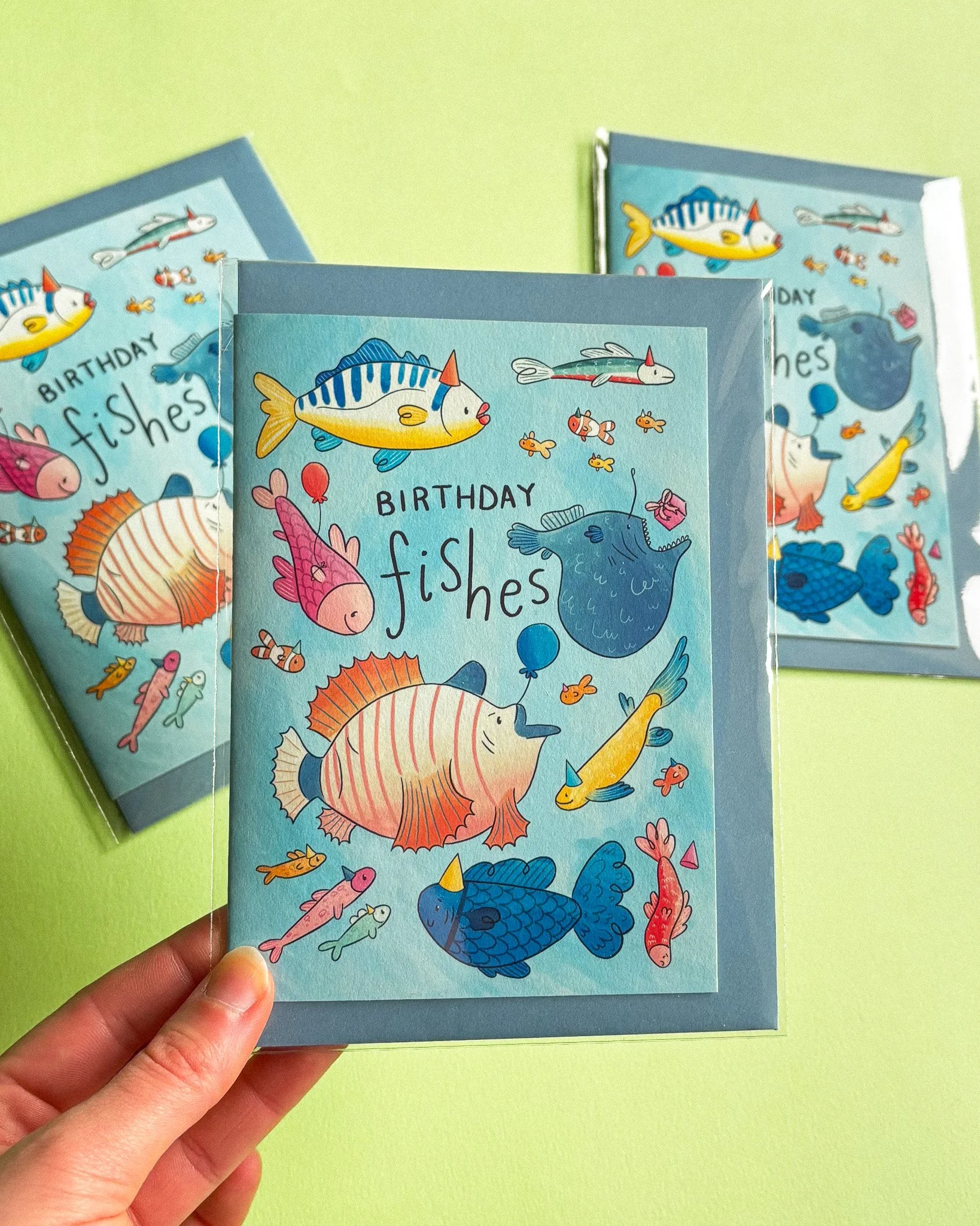 Birthday Fishes, Greetings card