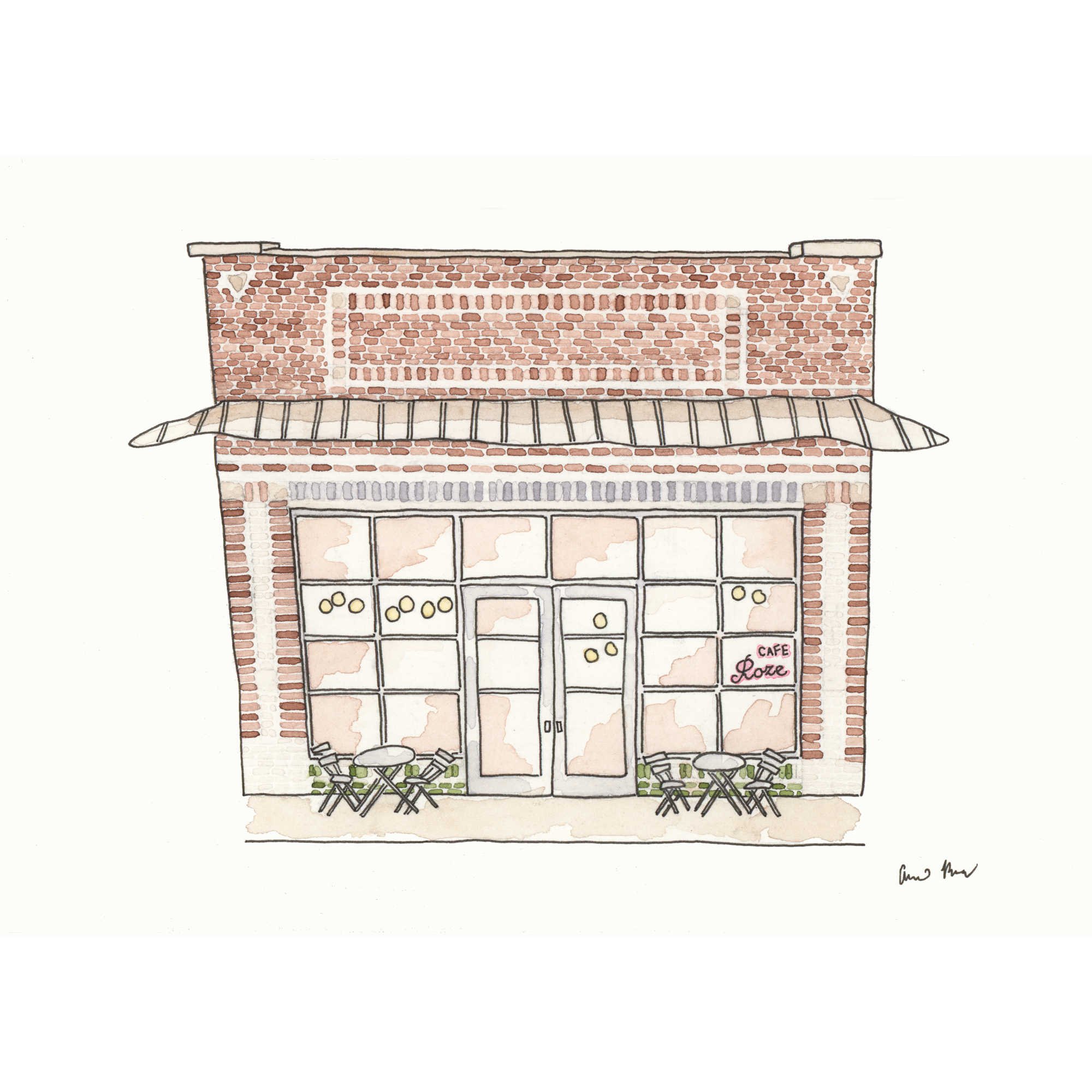 Cafe Roze Fine Art Print