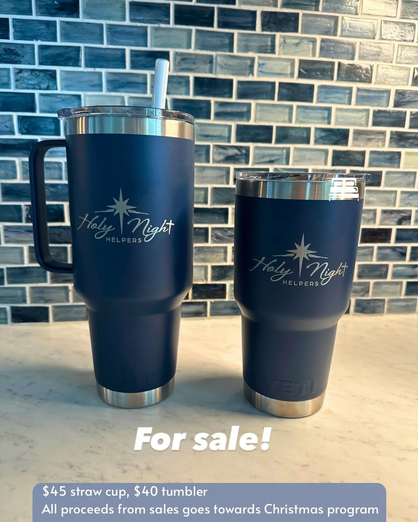 For sale!! We worked with @yeti to make these awesome, high quality tumblers! All proceeds will go towards our Christmas adoption program. PM us if you would like to purchase one!