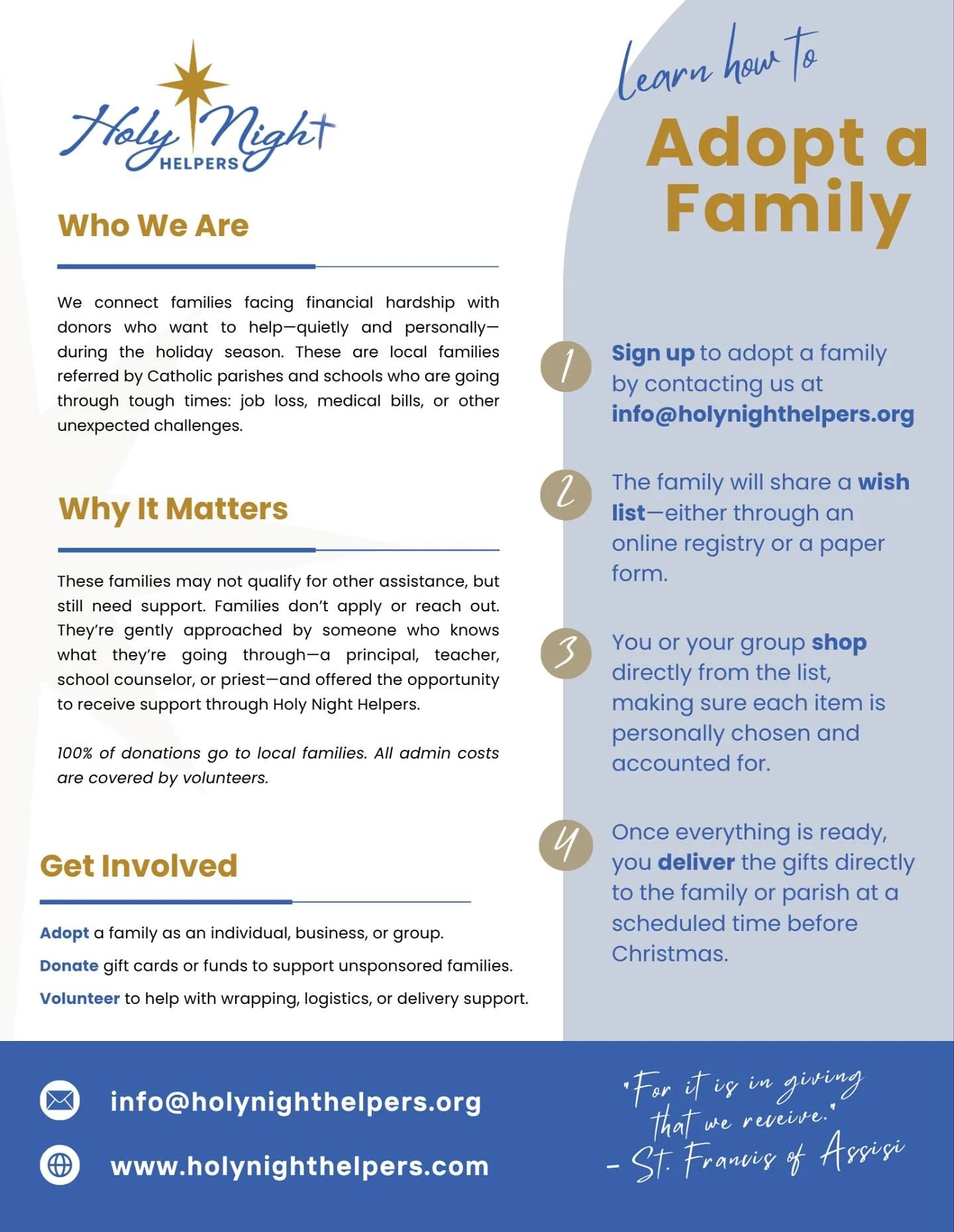 We are getting ready to kick off our process for this upcoming holiday season! If you are interested in helping out a family in need, please reach out! #fortwayne #catholic #nonprofitorganization