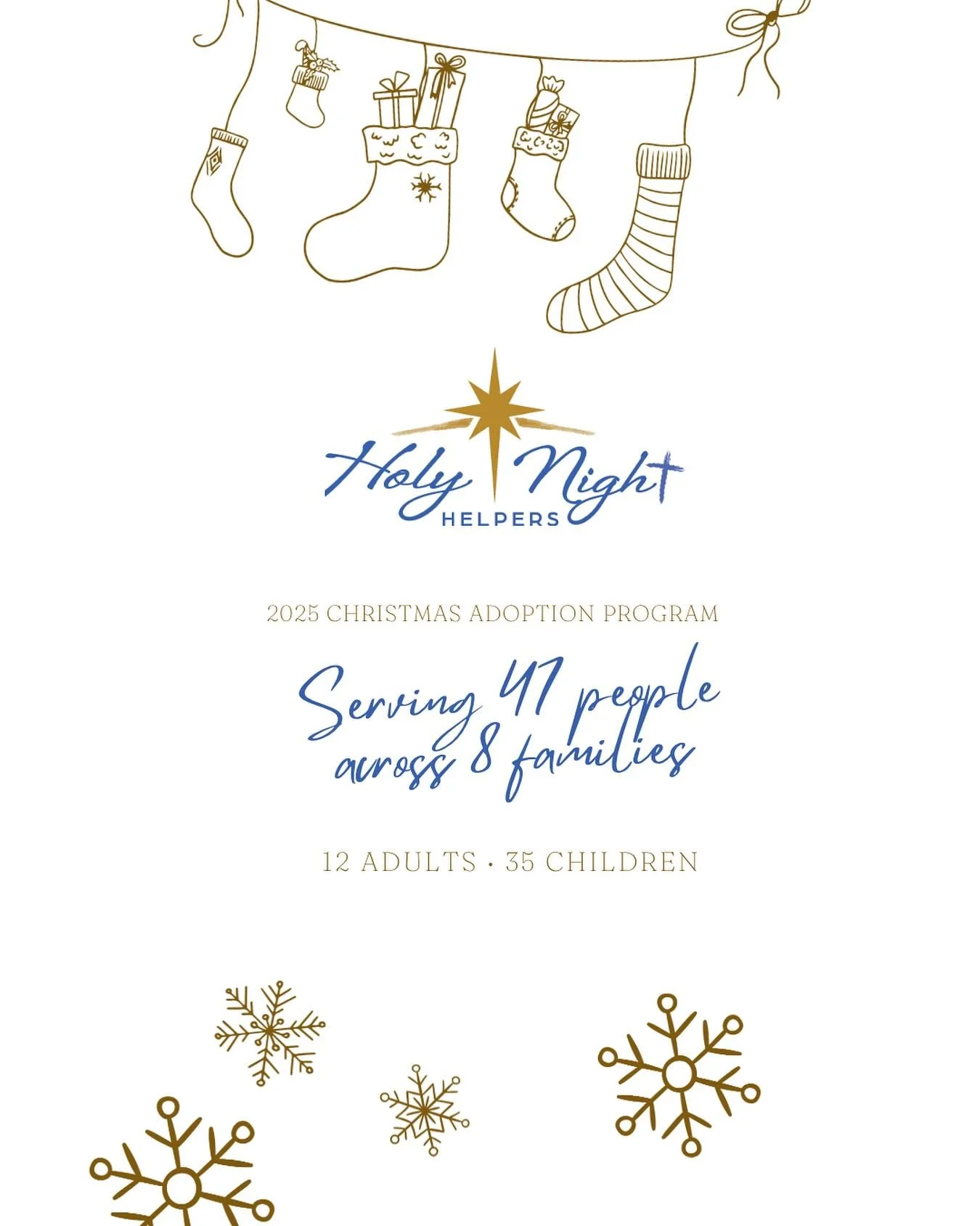 🎄 It&rsquo;s official, the 2025 Holy Night Helpers Christmas Adoption Program is underway! We received all of the wish lists and ready to start shopping. 

This year we&rsquo;ll be serving 47 people across 8 families, including 35 children who&rsquo