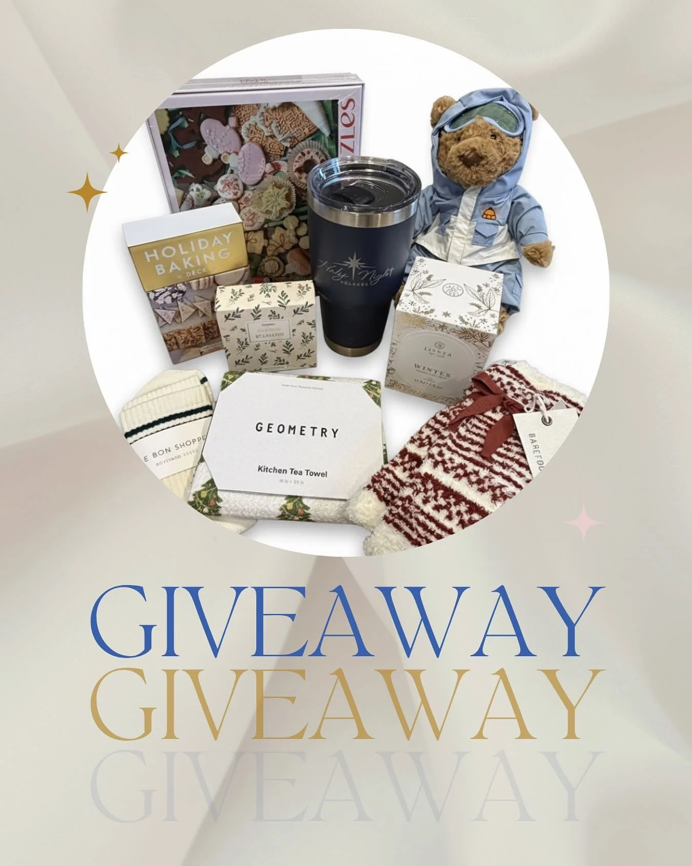 🎁 GIVEAWAY! 🎁
We&rsquo;re celebrating the season by giving away a few of our favorite things to one local follower! 💙 we have really appreciated all of the support we have received from the community! 

To enter (ONE entry per person):
1️⃣ Make su