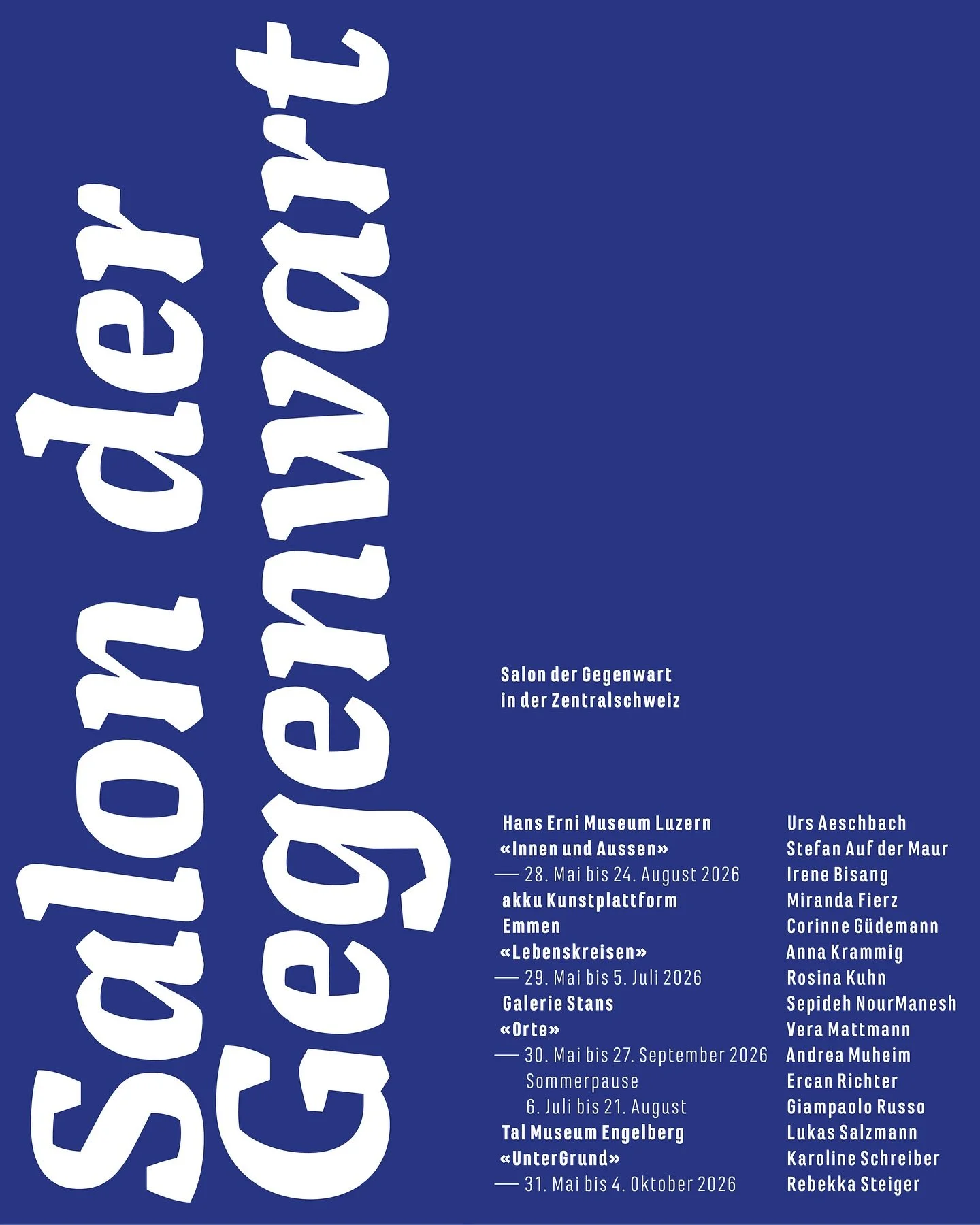 Die akku Kunstplattform l&auml;dt herzlich zur n&auml;chsten Vernissage ein. Am 29. Mai ab 18:30 findet die Er&ouml;ffnung der Ausstellung &laquo;Lebenskreisen&raquo; statt. Die Ausstellung ist Teil des Projektes &laquo;Salon der Gegenwart in der Zen