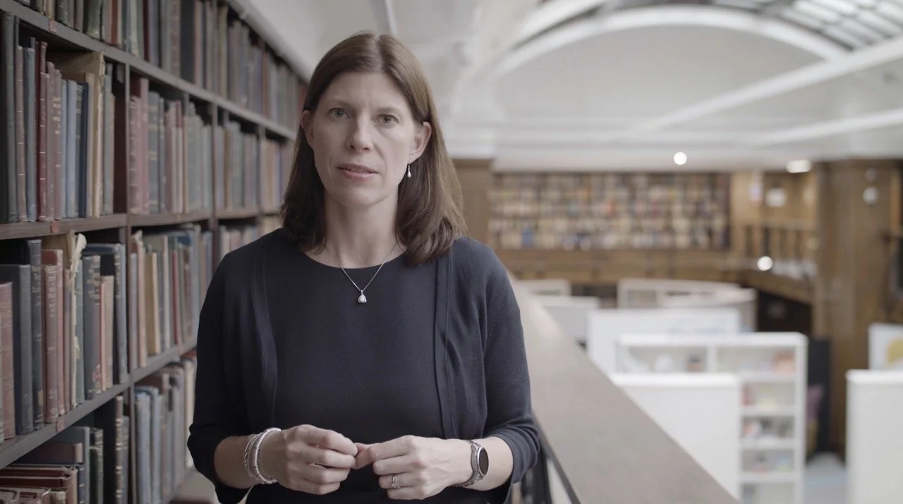 Still image from ICE inauguration film 'Shaping Zero' featuring Rachel Skinner presenting message on Net Zero