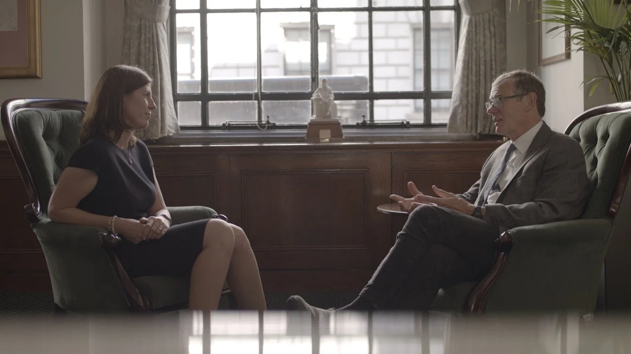 Still image from ICE inauguration film 'Shaping Zero' featuring Rachel Skinner discussing Net Zero