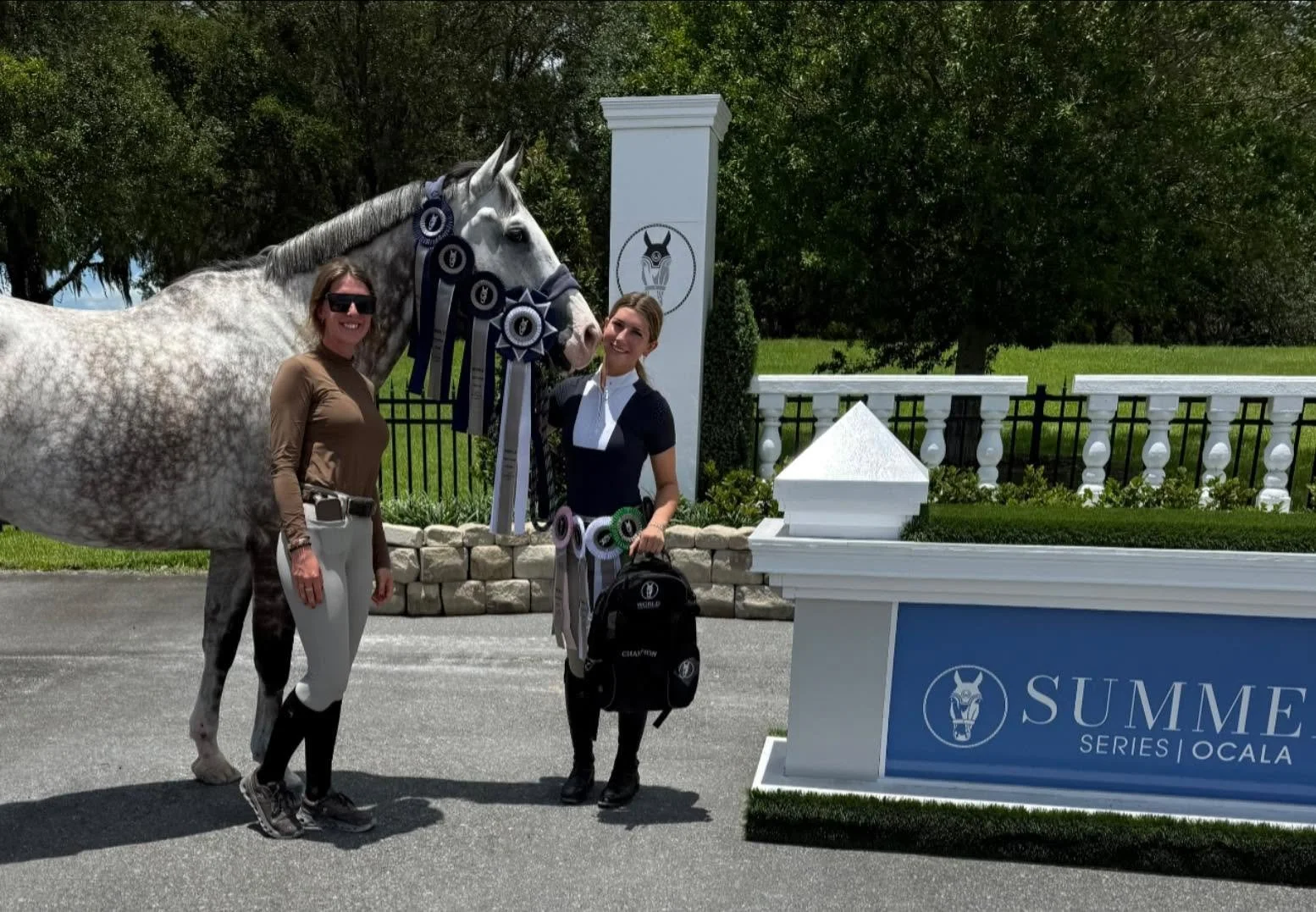 - Show jumping: Horse and rider competing in a show jumping class in Florida