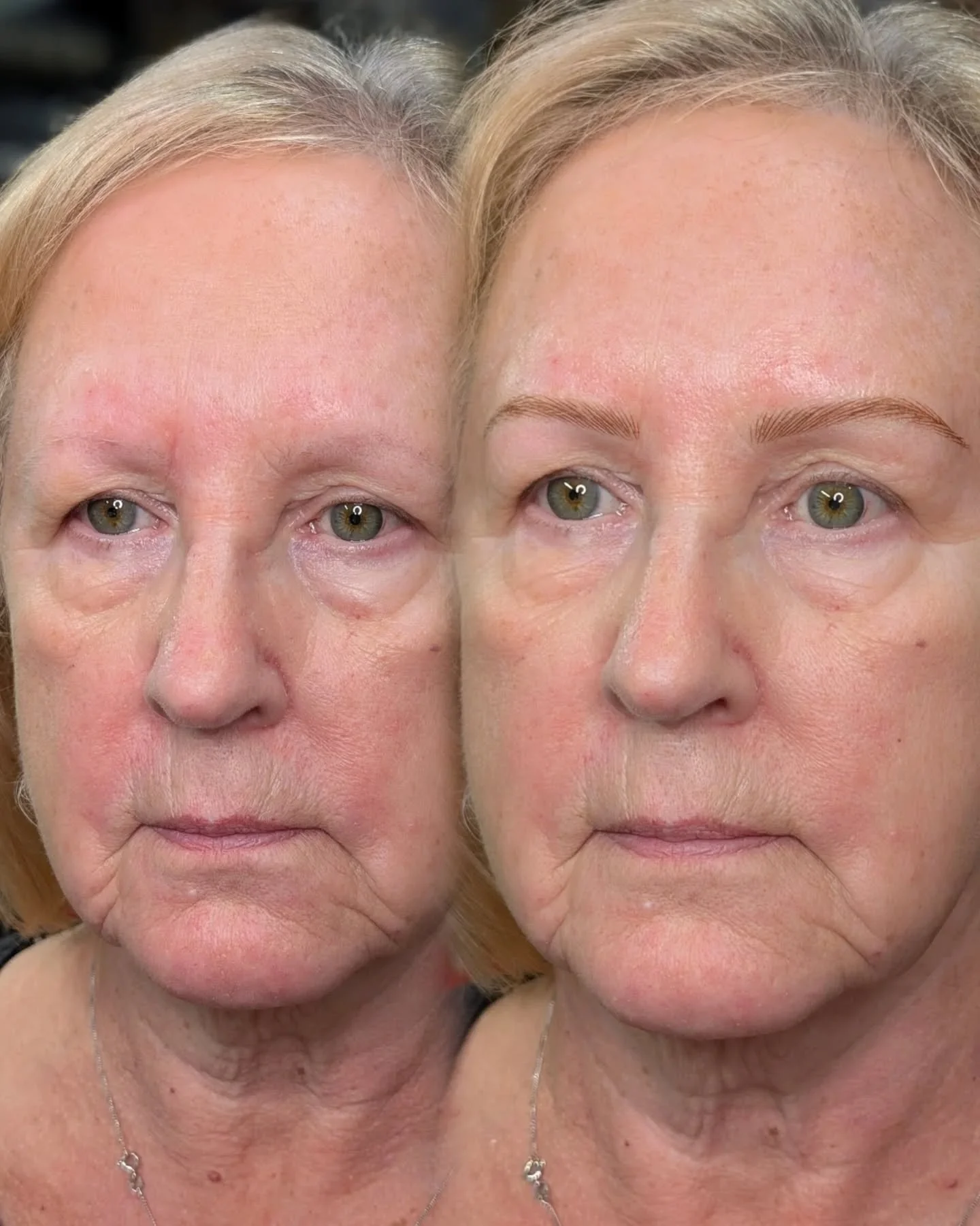 99% tattooed hairstrokes 🤍 absolutely loved doing these brows and looking forward to adding to them and getting them finished at the top up in a couple of weeks 💗 machine hairstrokes with very light shading to create a little more density at the ta