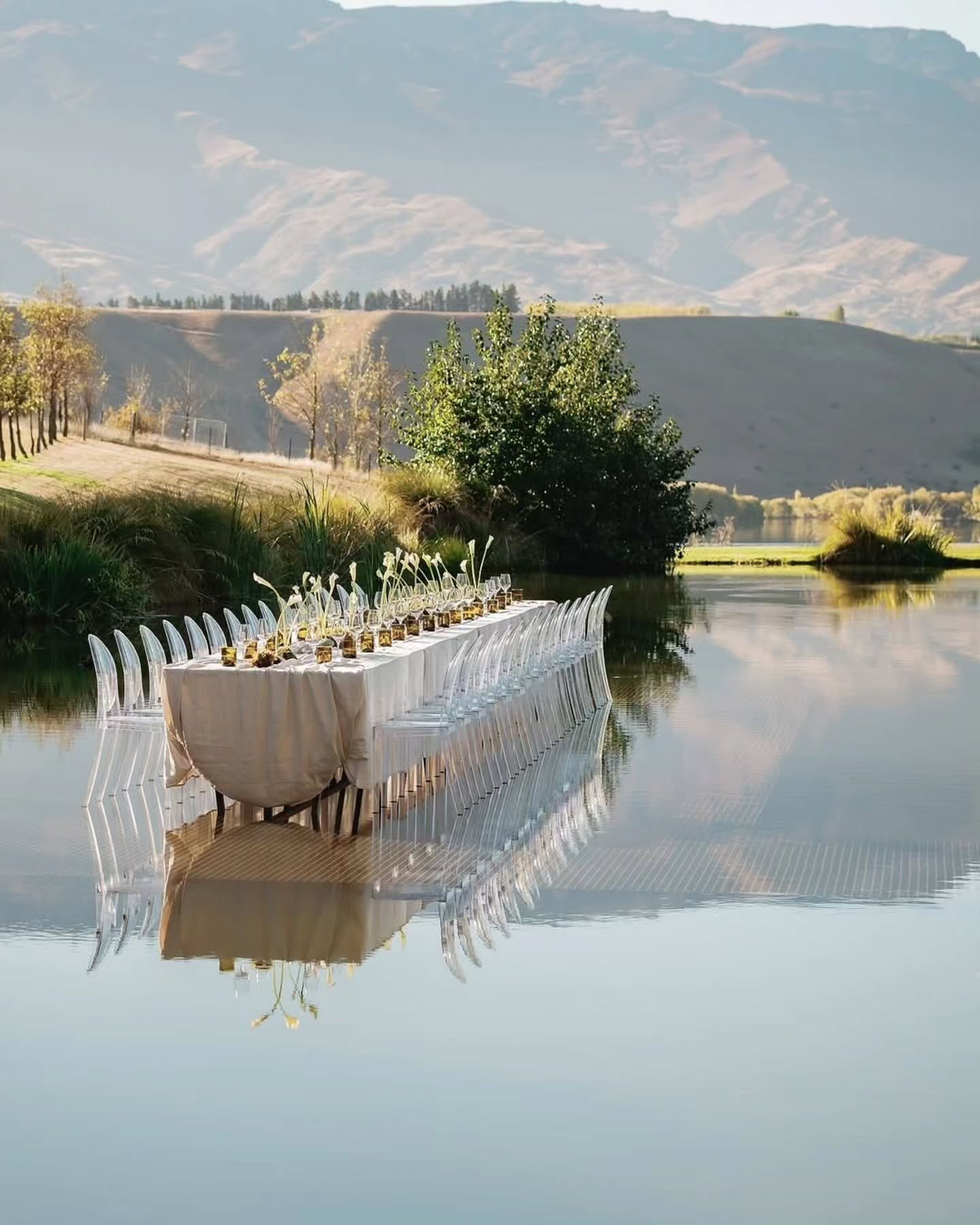 A Table in the Water
Dining in the sun, surrounded by water, with reflections dancing beneath your feet&mdash;this floating wonderscape is a reminder of how impactful a well-placed installation can be. Clever, unexpected moments like this bring a sen