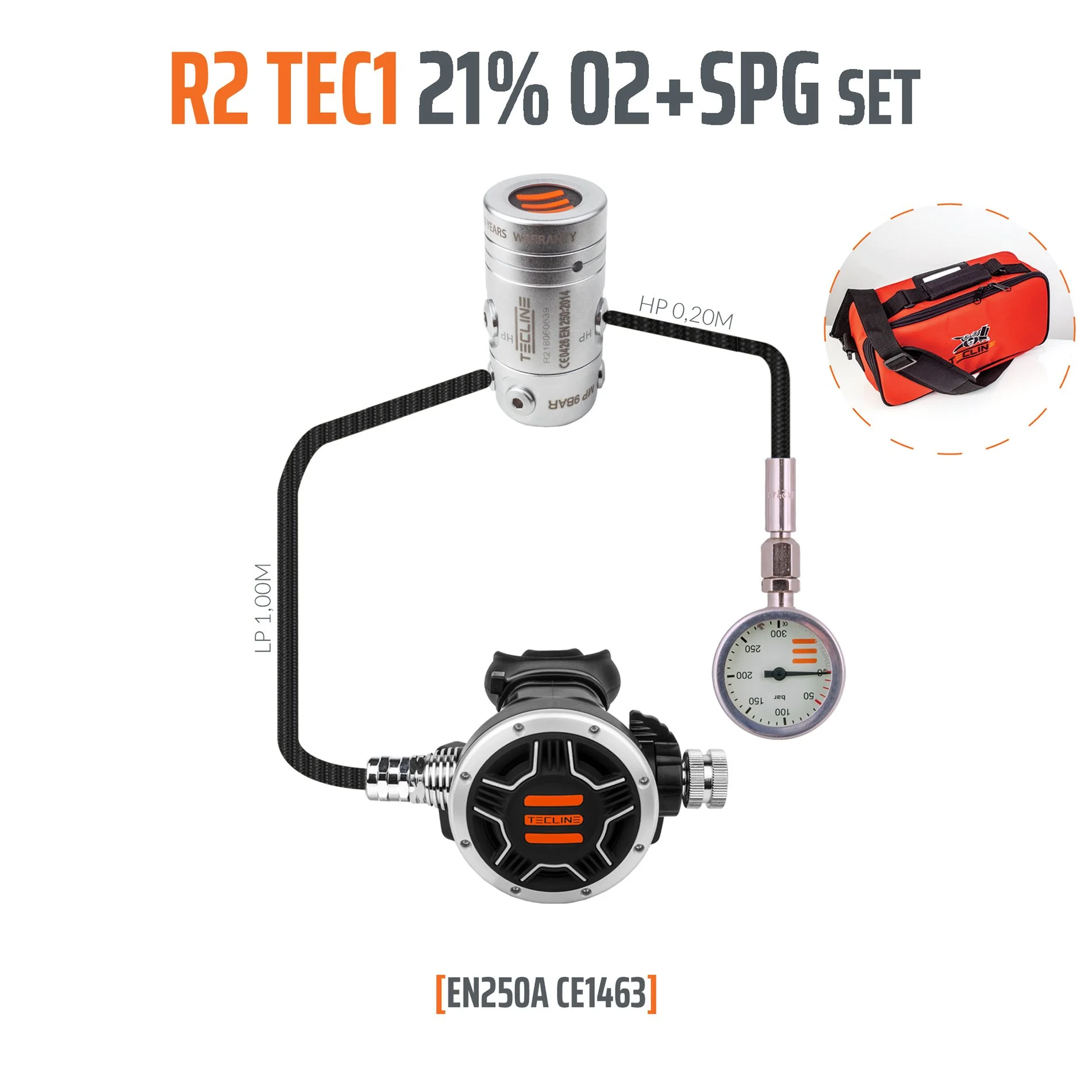 Tecline R2 TEC1 Stage Regulator Set with SPG