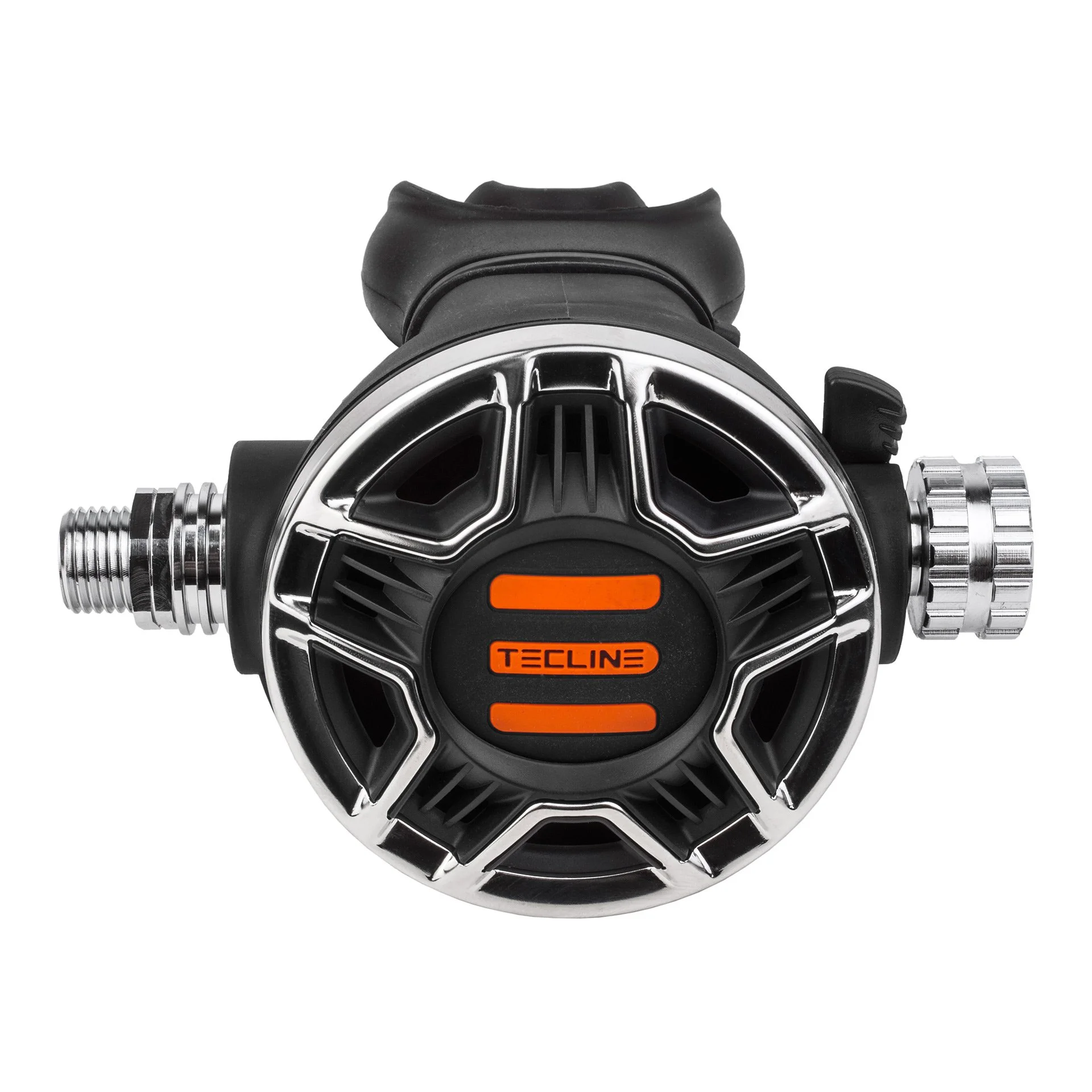 Tecline TEC2 black second-stage regulator with breathing-resistance adjustment and Venturi control