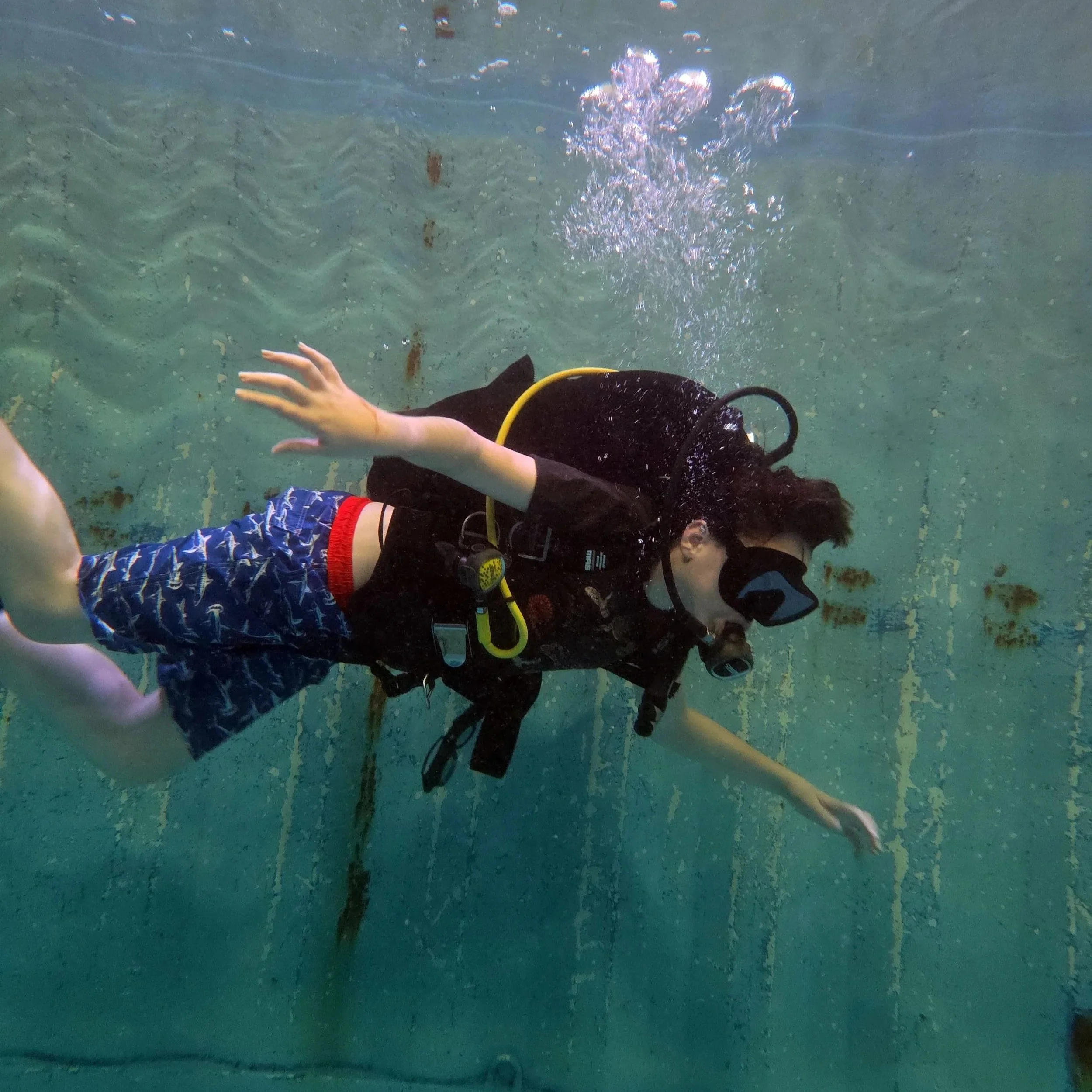 enjoying the pool at abyss