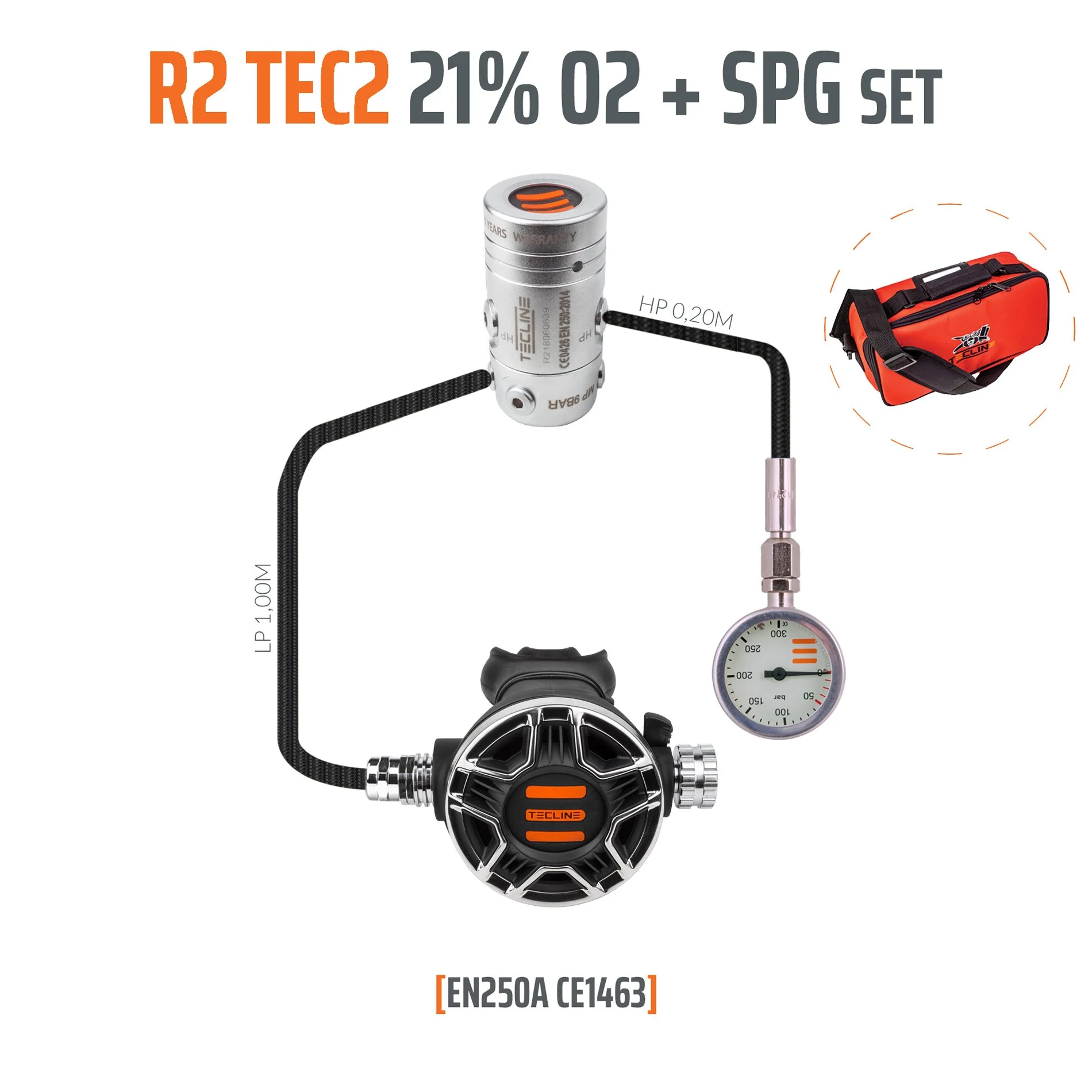 Tecline R2 TEC2 Stage Regulator Set with SPG