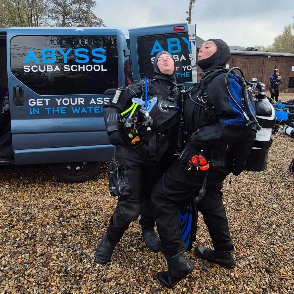 Divers being silly