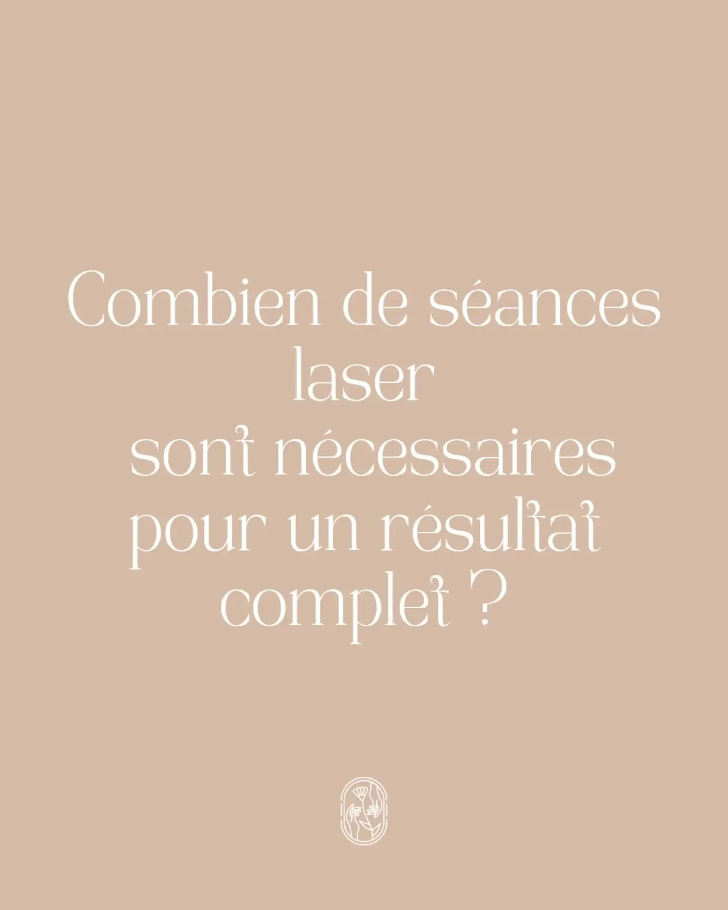 Une question qui revient souvent: le nombre de s&eacute;ances ?? 🤔

Le nombre de s&eacute;ances varie selon plusieurs crit&egrave;res : la zone trait&eacute;e, le type de poil, la couleur de peau et les hormones. 

En moyenne, un protocole complet c