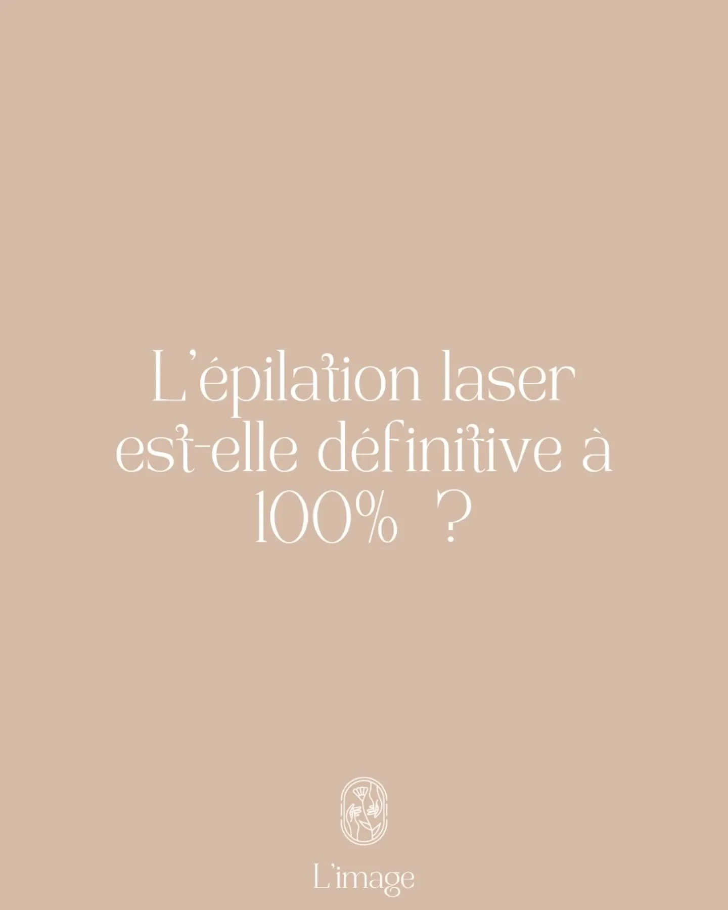 La r&eacute;ponse professionnelle et honn&ecirc;te est : 
Non, pas &agrave; 100 %&hellip; mais tr&egrave;s proche ! ⚡️

🔬 Pourquoi pas 100 % ?
Le laser d&eacute;truit durablement le bulbe du poil lorsqu&rsquo;il est en phase de croissance.
Apr&egrav