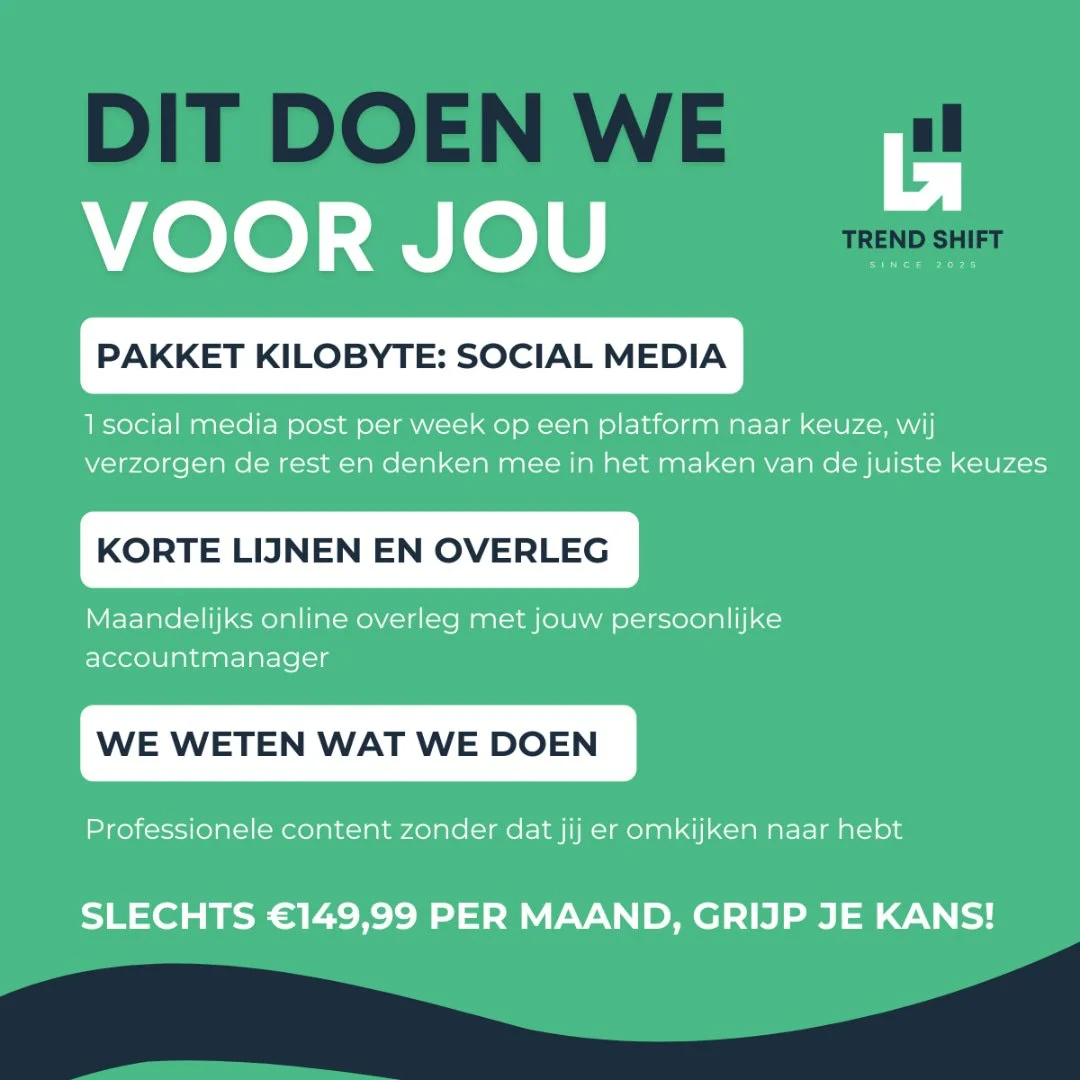 𝐉𝐨𝐮𝐰 𝐦𝐞𝐫𝐤. 𝐎𝐧𝐳𝐞 𝐬𝐭𝐫𝐚𝐭𝐞𝐠𝐢𝐞.
𝐉𝐨𝐮𝐰 𝐬𝐨𝐜𝐢𝐚𝐥 𝐦𝐞𝐝𝐢𝐚. 𝐎𝐧𝐳𝐞 𝐯𝐞𝐫𝐚𝐧𝐭𝐰𝐨𝐨𝐫𝐝𝐞𝐥𝐢𝐣𝐤𝐡𝐞𝐢𝐝.

Wil jij actief blijven op social media, maar ontbreekt het je aan tijd of kennis om dit consistent vol te houden en 