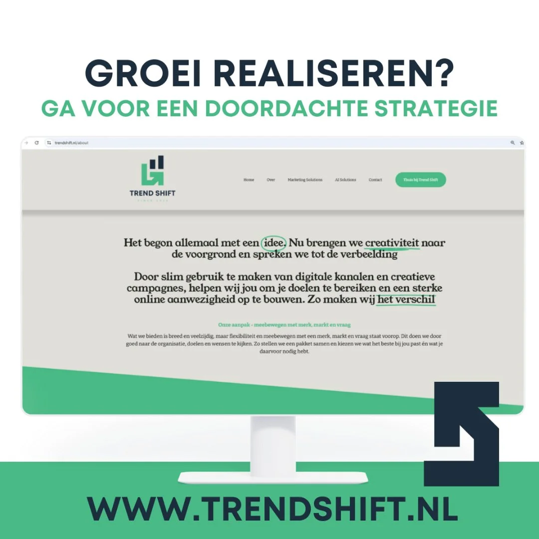 𝐎𝐧𝐥𝐢𝐧𝐞 𝐬𝐭𝐫𝐚𝐭𝐞𝐠𝐢𝐞 𝐨𝐩 𝐦𝐚𝐚𝐭

Een doordachte marketingstrategie is belangrijk voor bedrijven die groei willen realiseren. Wij weten dat een effectieve strategie niet alleen creativiteit vereist, maar ook flexibiliteit en een nauwe sa
